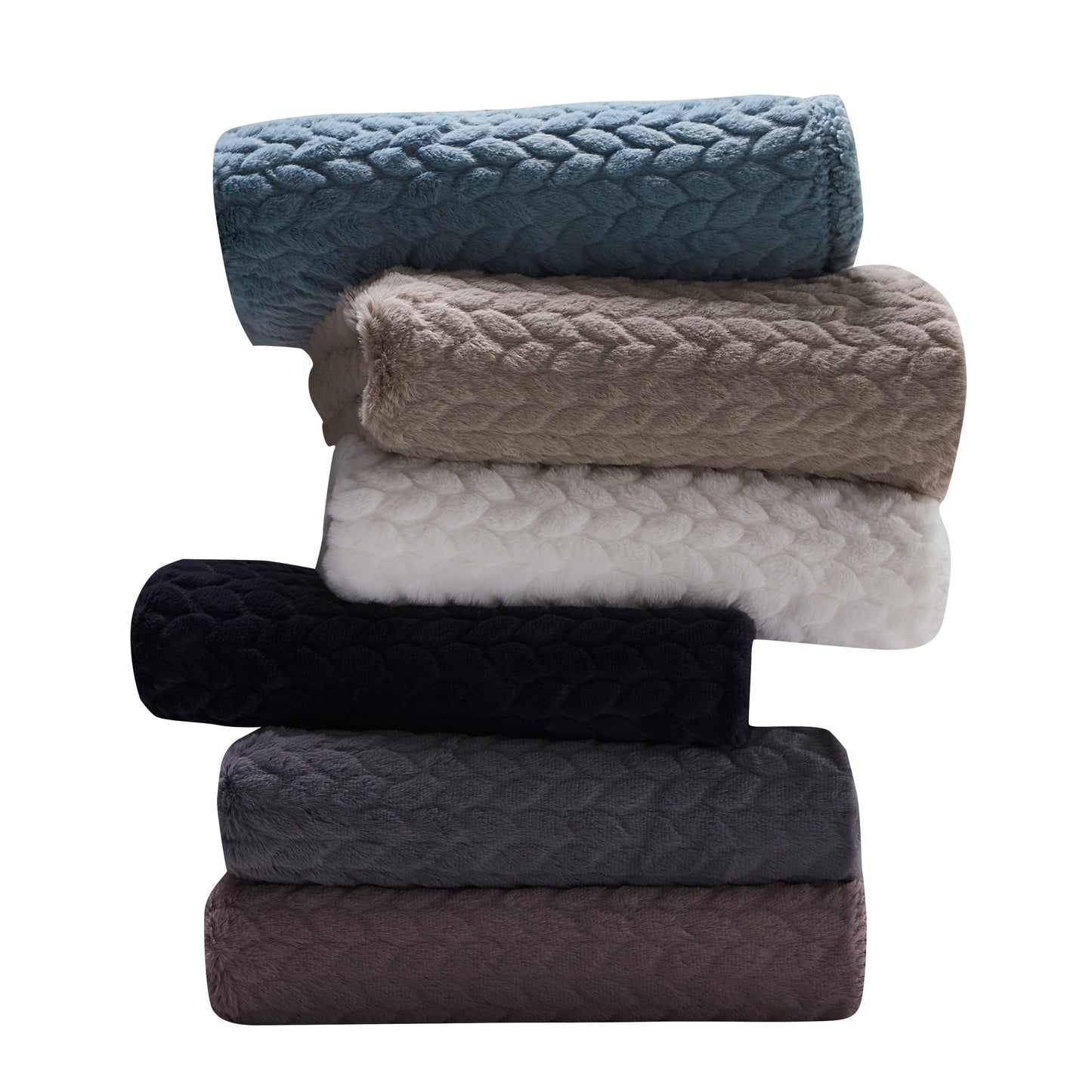 Etched Faux Fur Berber Throw - Silver Sage