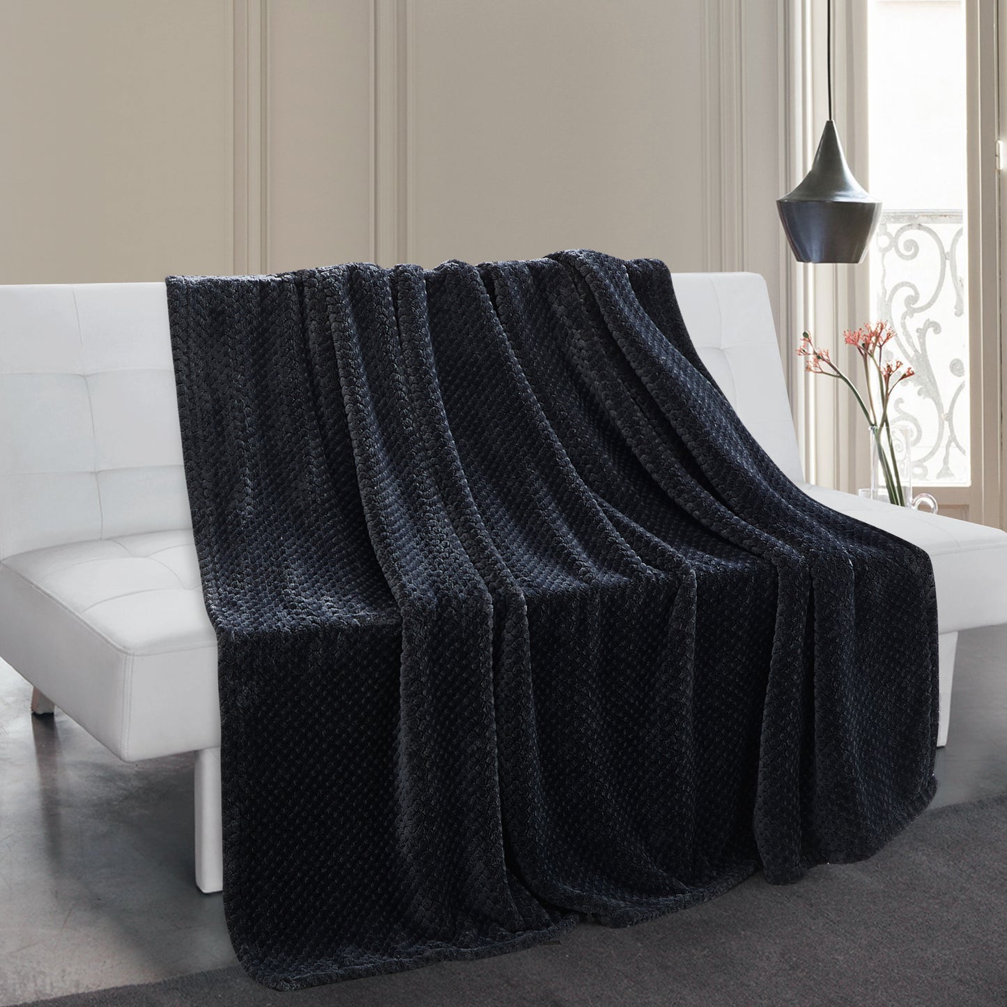 500 Series Classic Textured Oversized Throw - Midnight