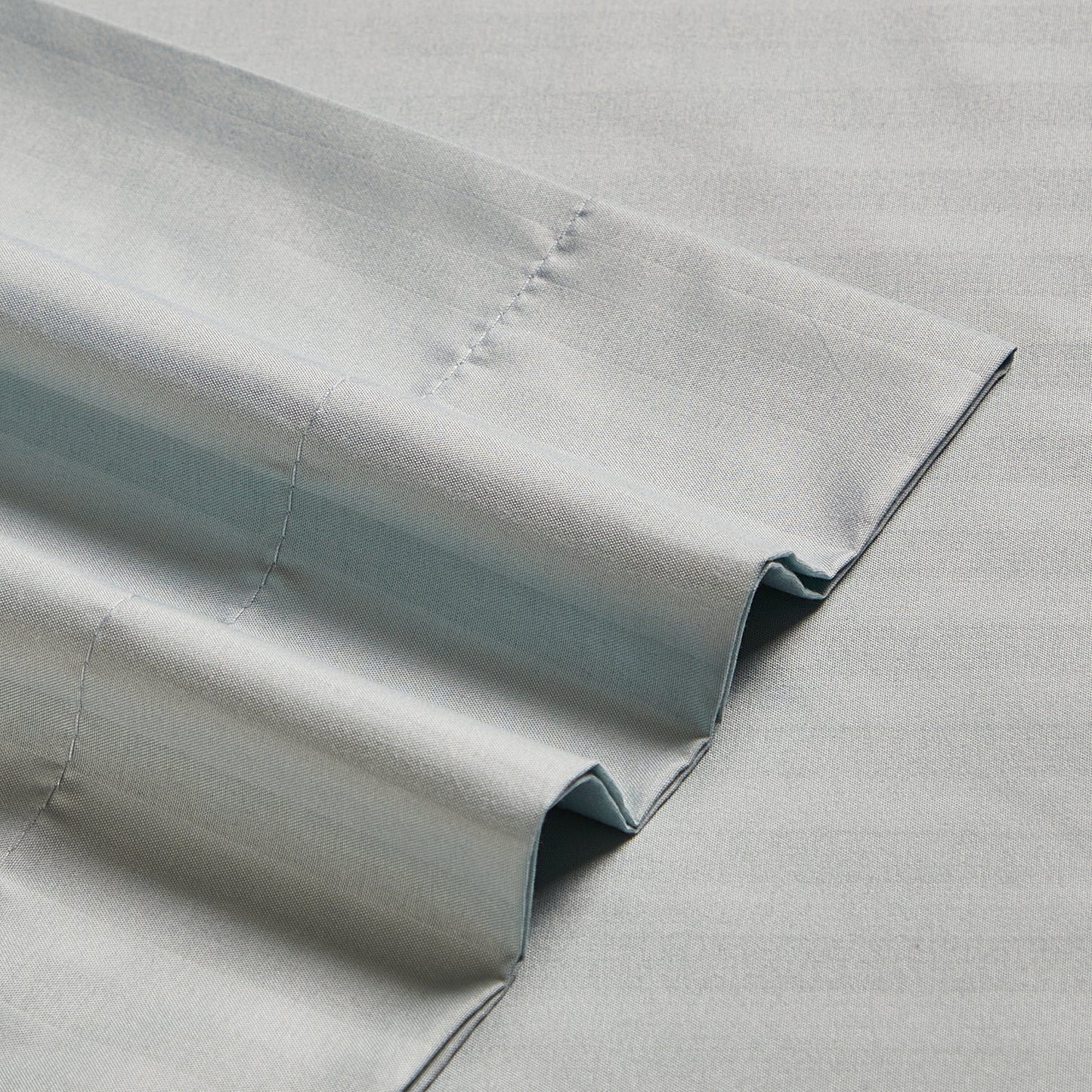 4-Piece Dobby Stripe Border Sheet Set - Pumice Stone