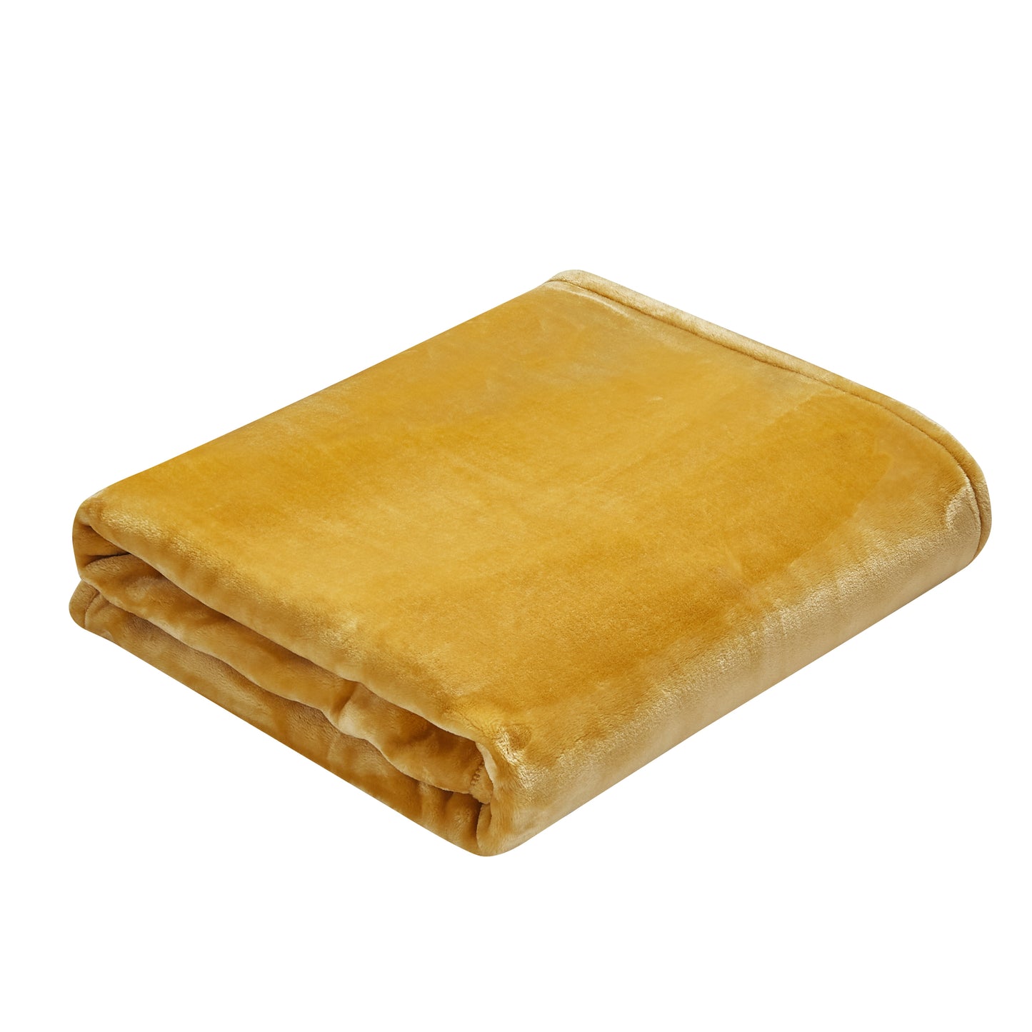 500 Series Heavy Solid Velvet Oversized Throw - Mustard