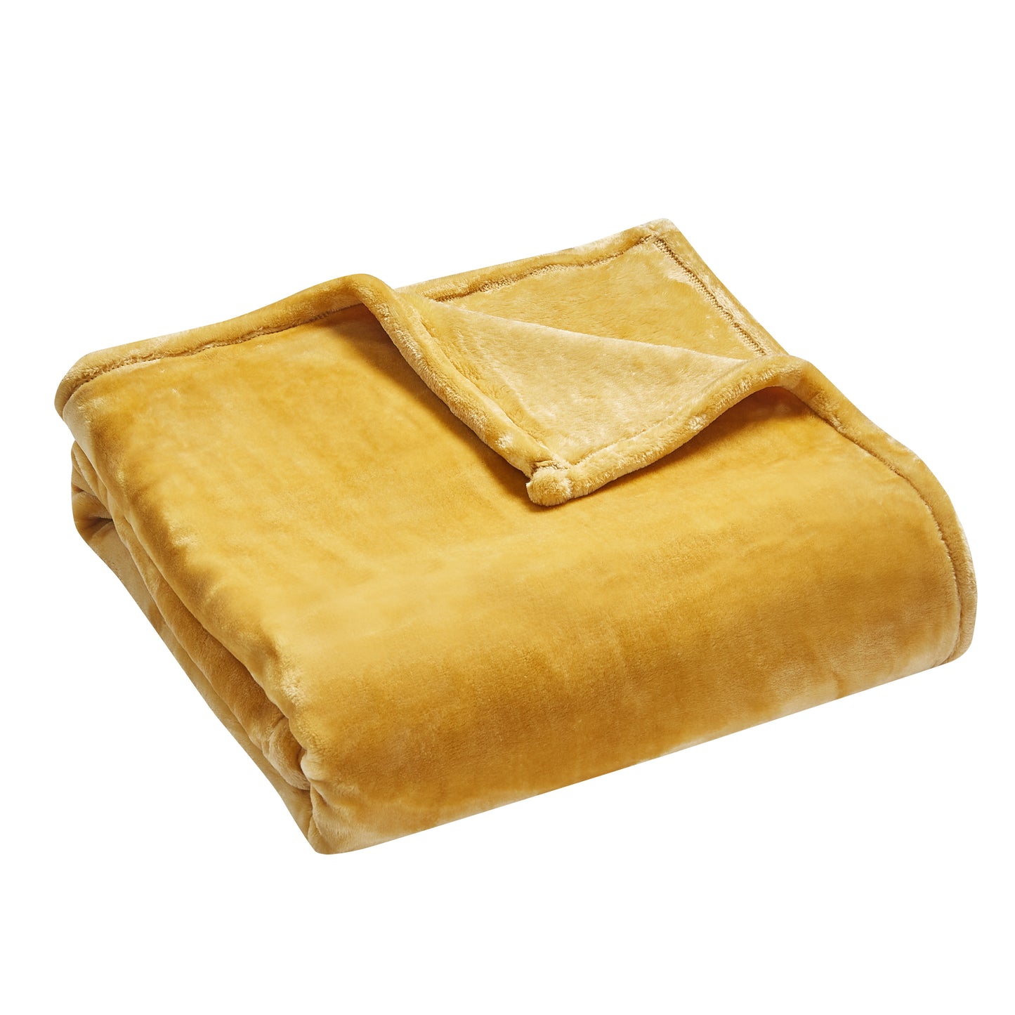 500 Series Heavy Solid Velvet Oversized Throw - Mustard