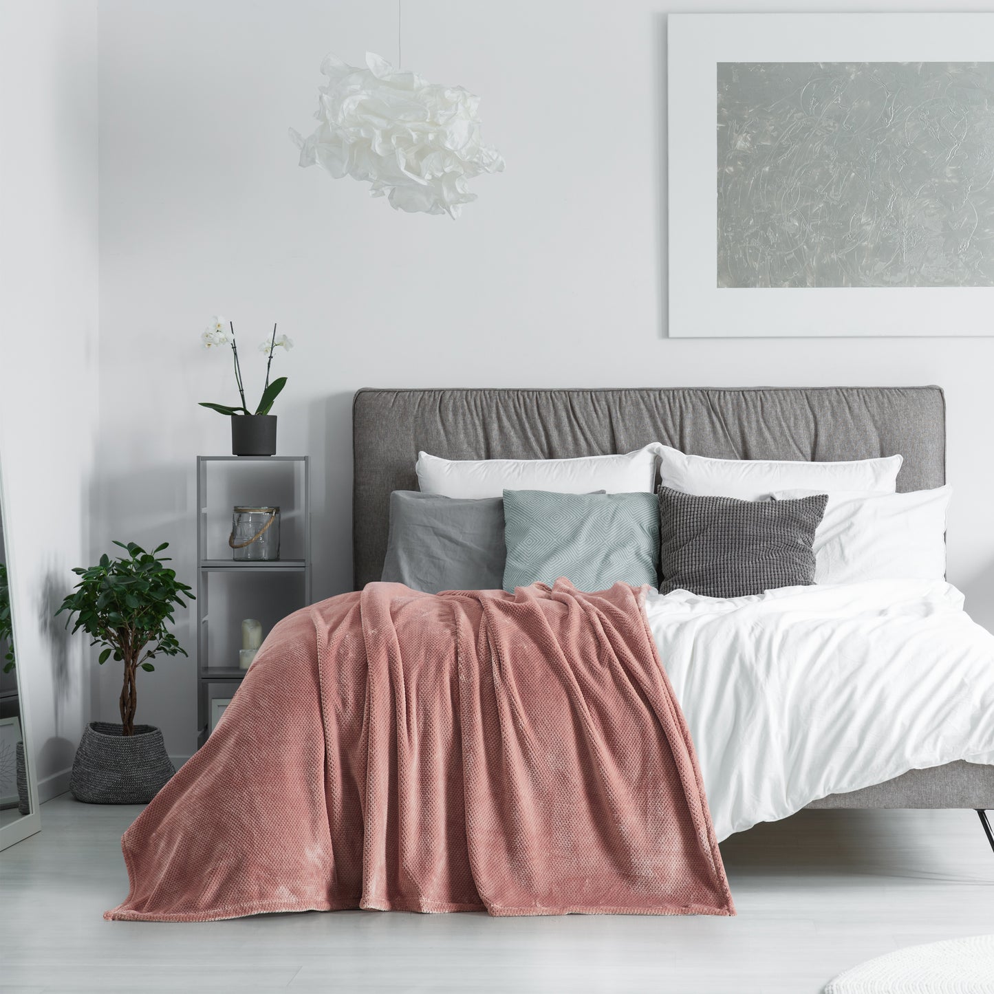 500 Series Micro Textured Oversized Throw - Blush