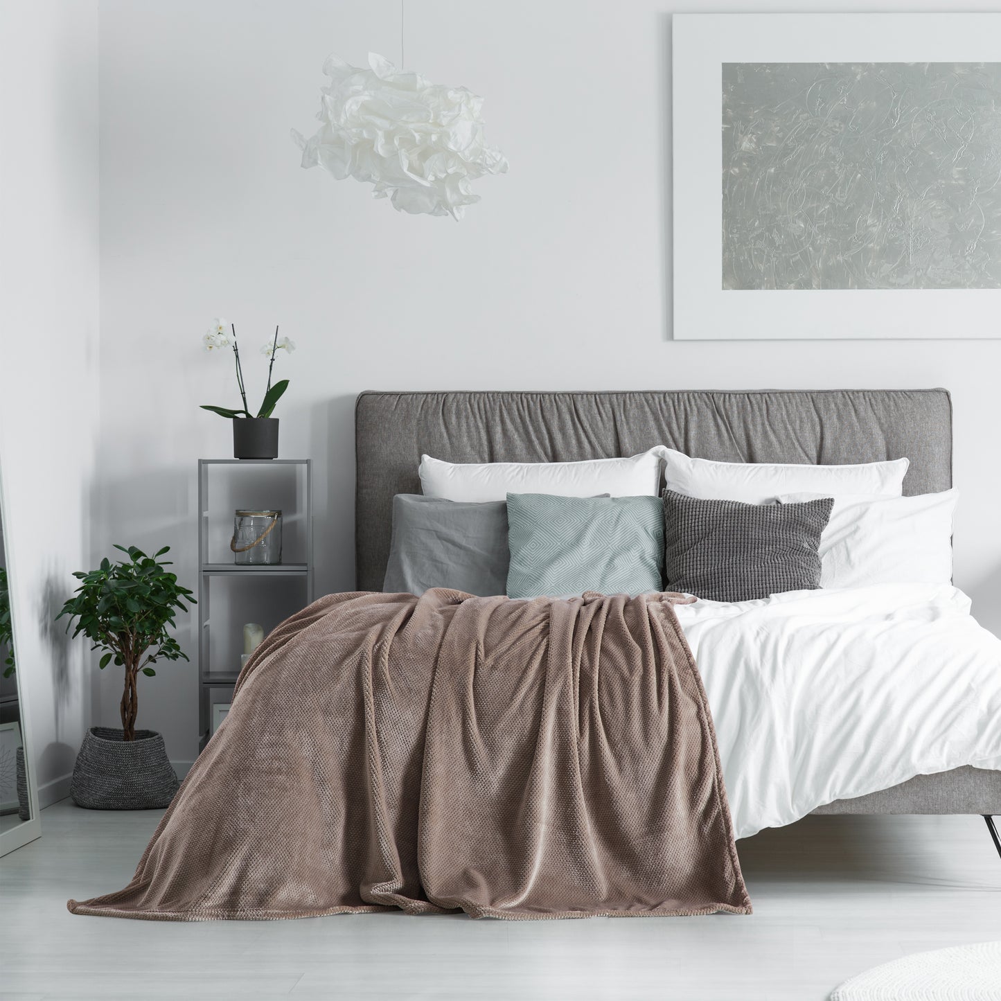 500 Series Micro Textured Oversized Throw - Stone