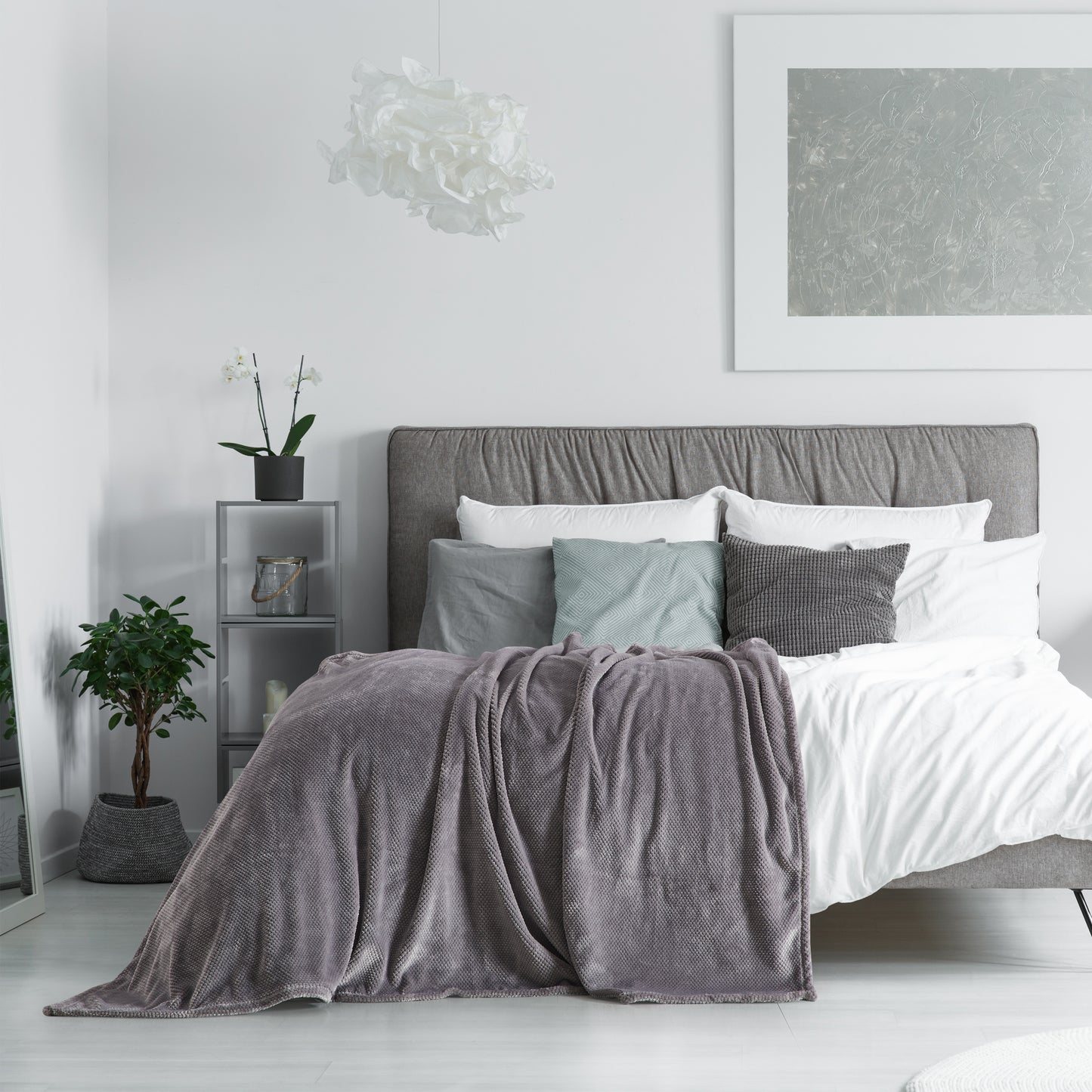 500 Series Micro Textured Oversized Throw - Gray