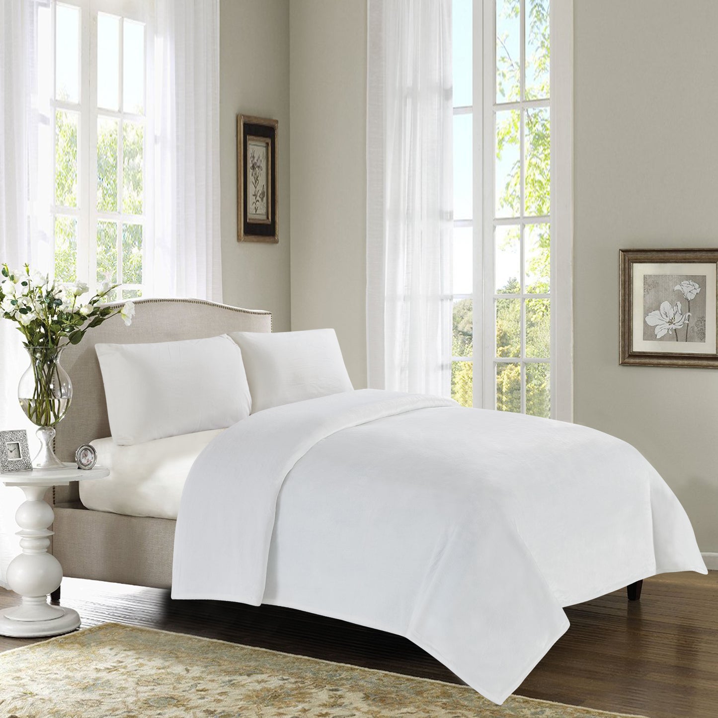 400 Series Solid Plush Blanket - Ivory