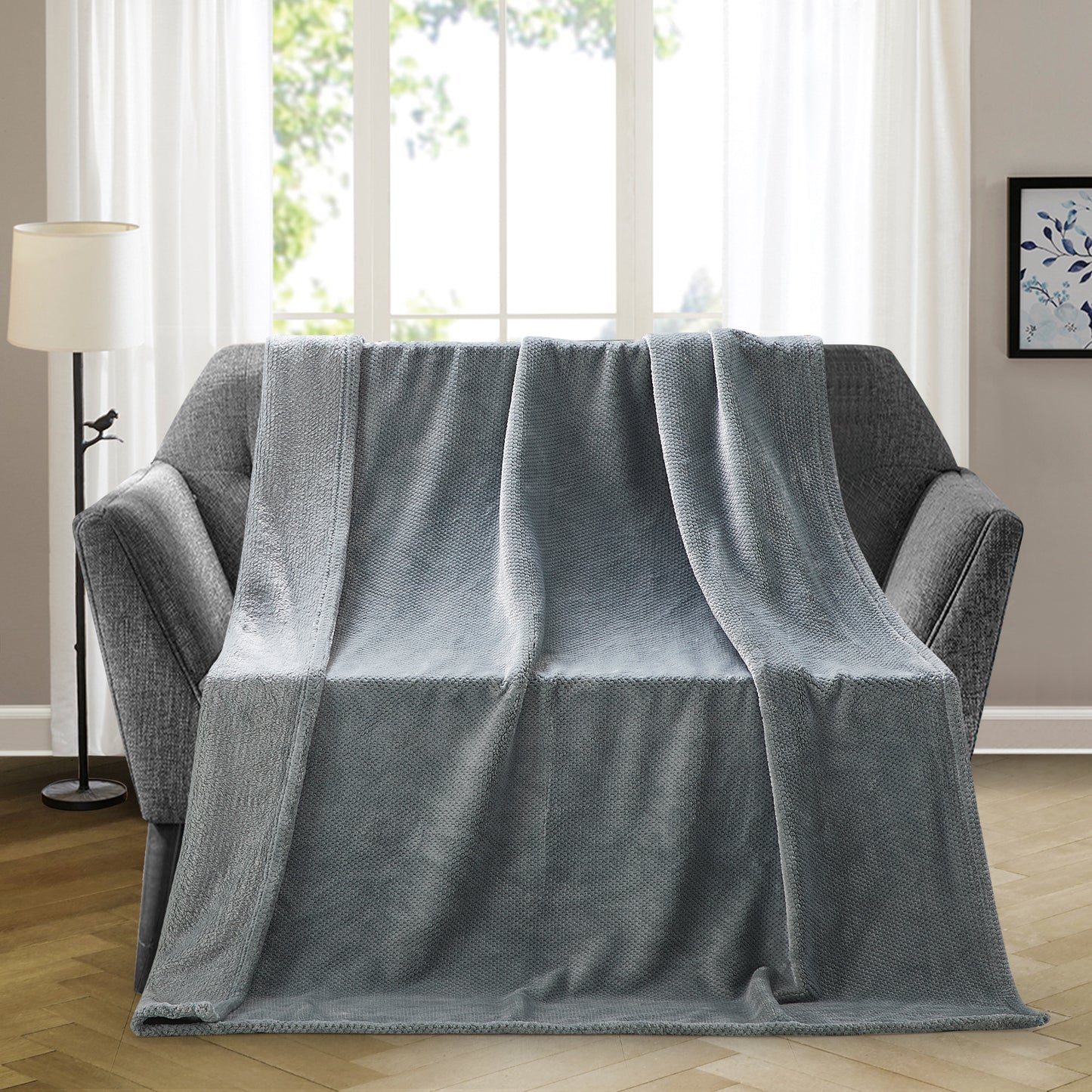500 Series Micro Textured Oversized Throw - Mineral