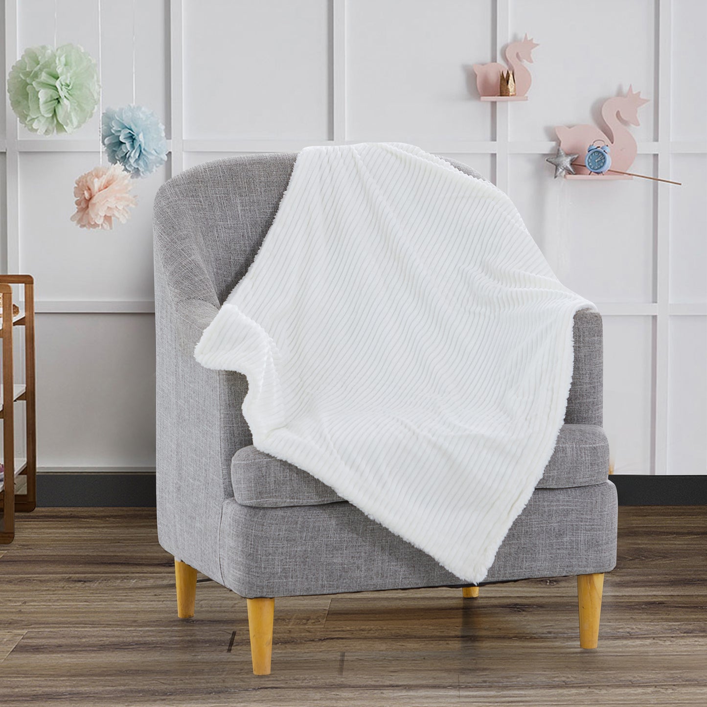Mon Lapin by Thesis Textured Corduroy Embossed Baby Blanket - Ivory