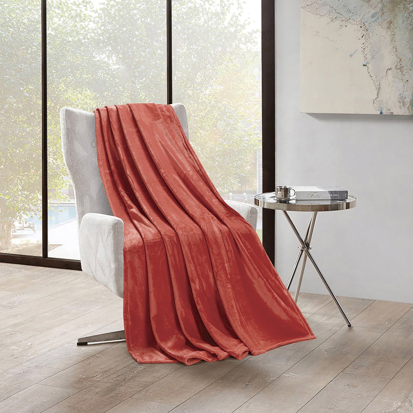 400 Series Solid Plush Blanket - Burnt Russet