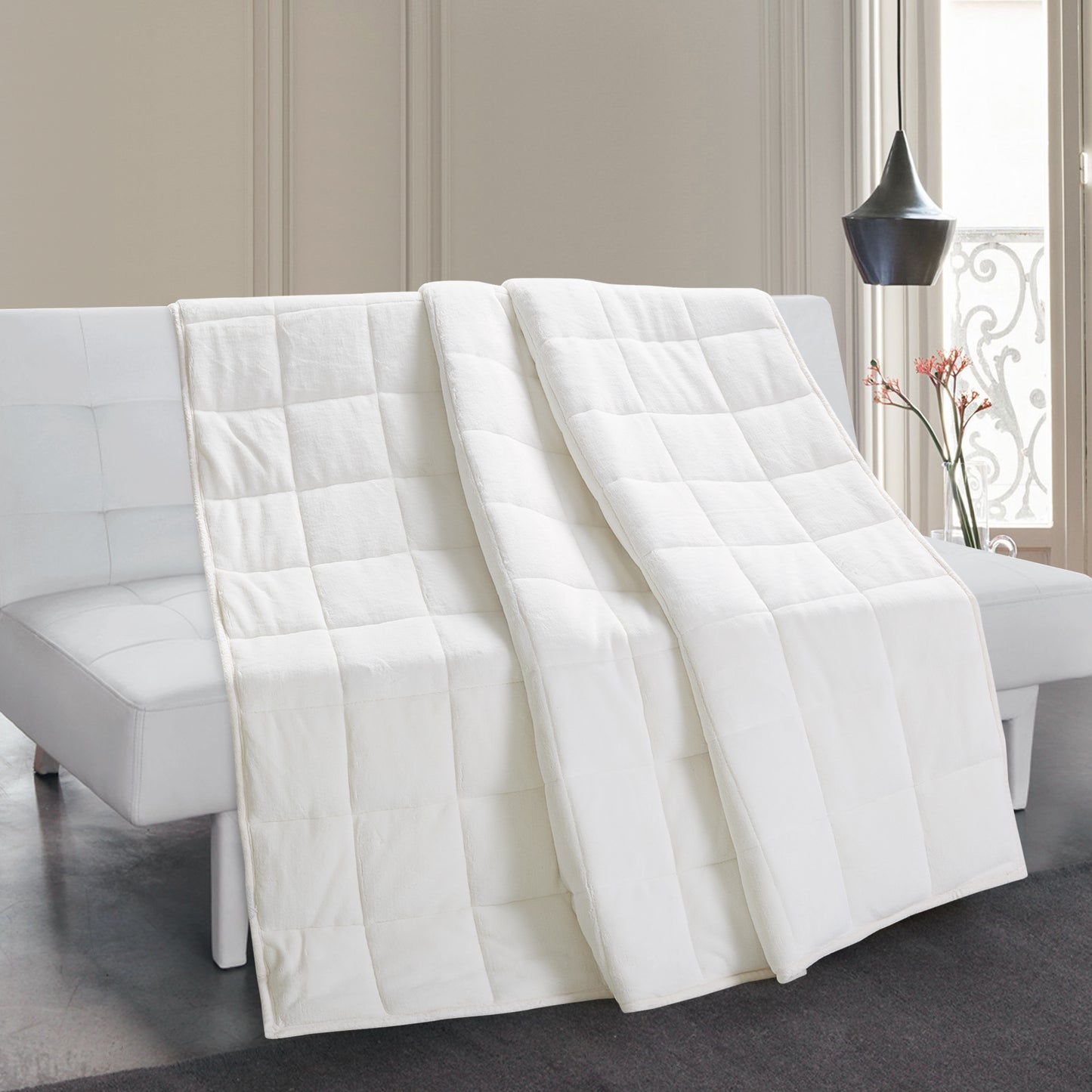 Weighted Blanket with Premium Glass Beads 10lbs - Ivory