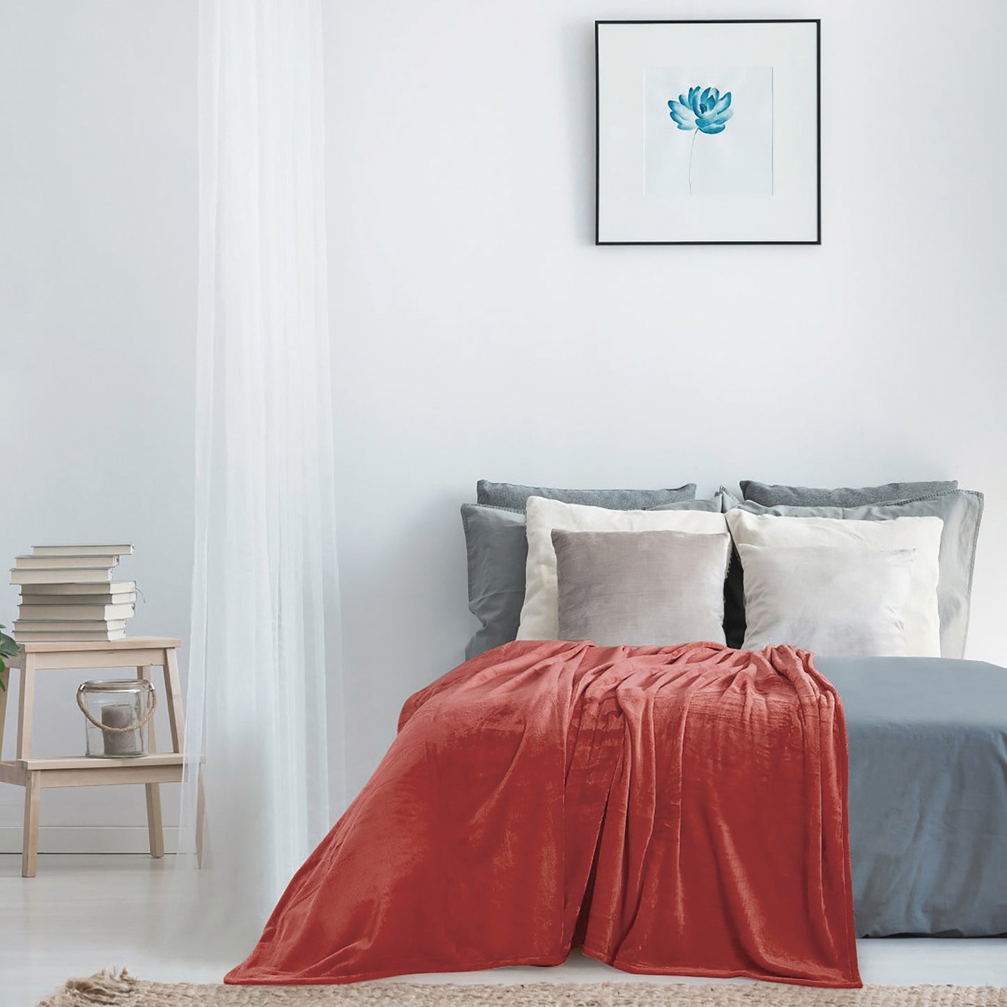400 Series Solid Plush Blanket - Burnt Russet