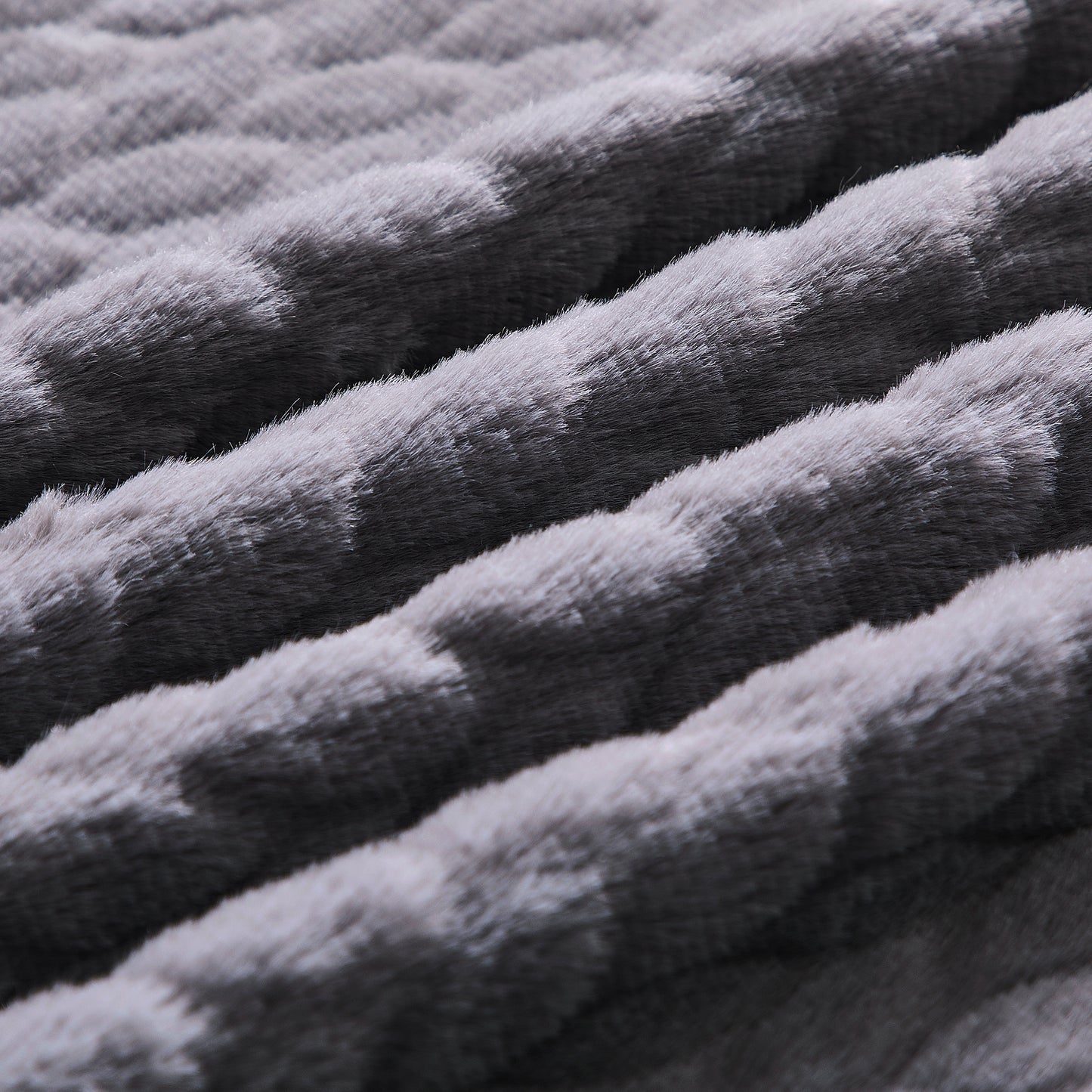 Etched Faux Fur Berber Throw - Gray