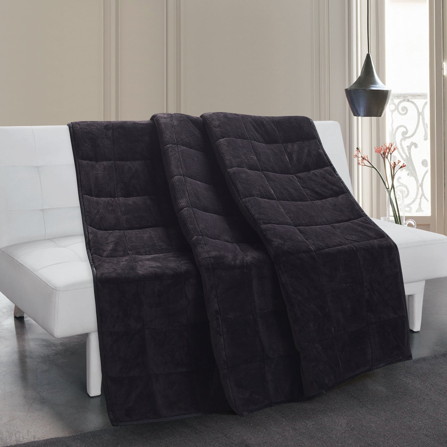 Weighted Blanket with Premium Glass Beads 10lbs - Black