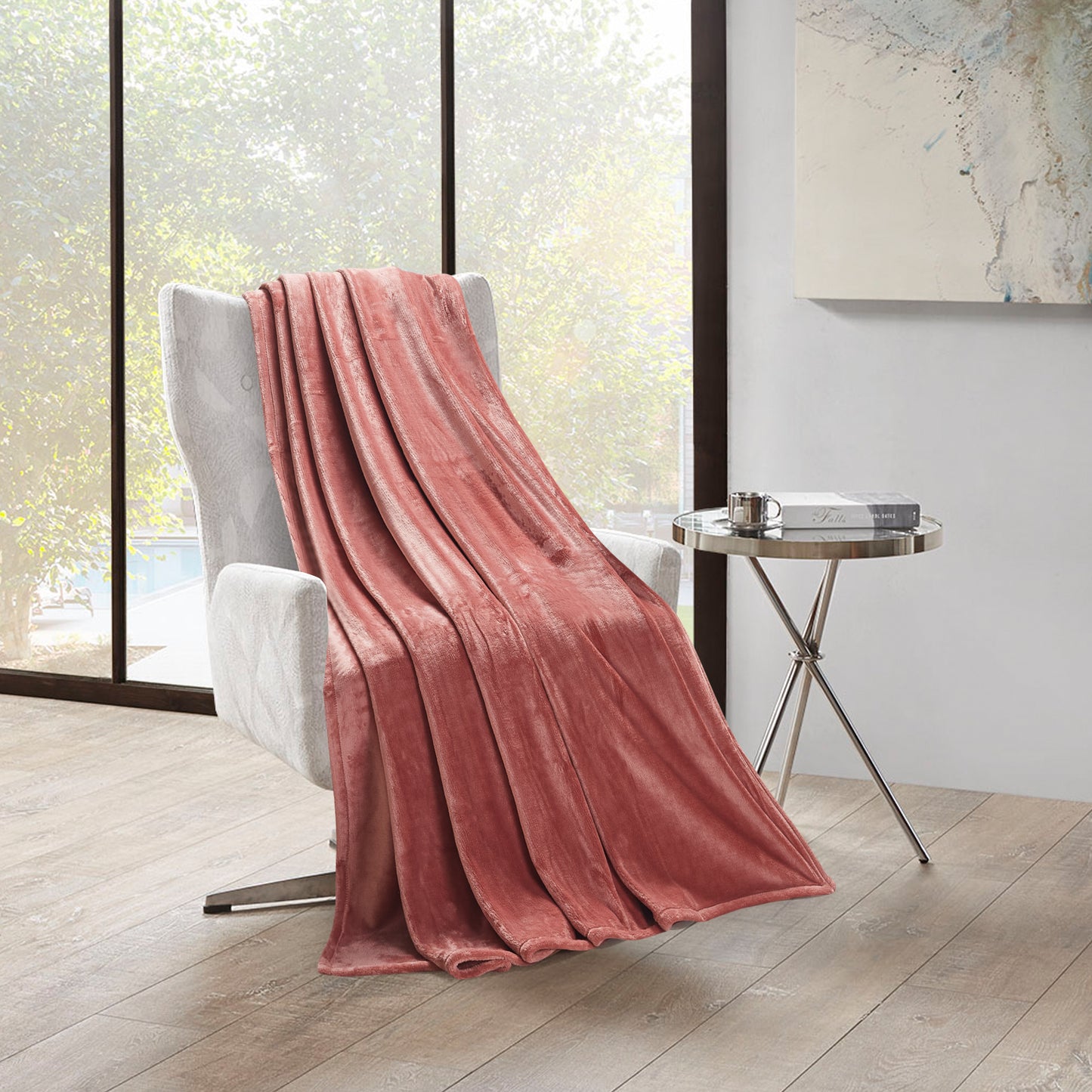 400 Series Solid Plush Blanket - Terracotta