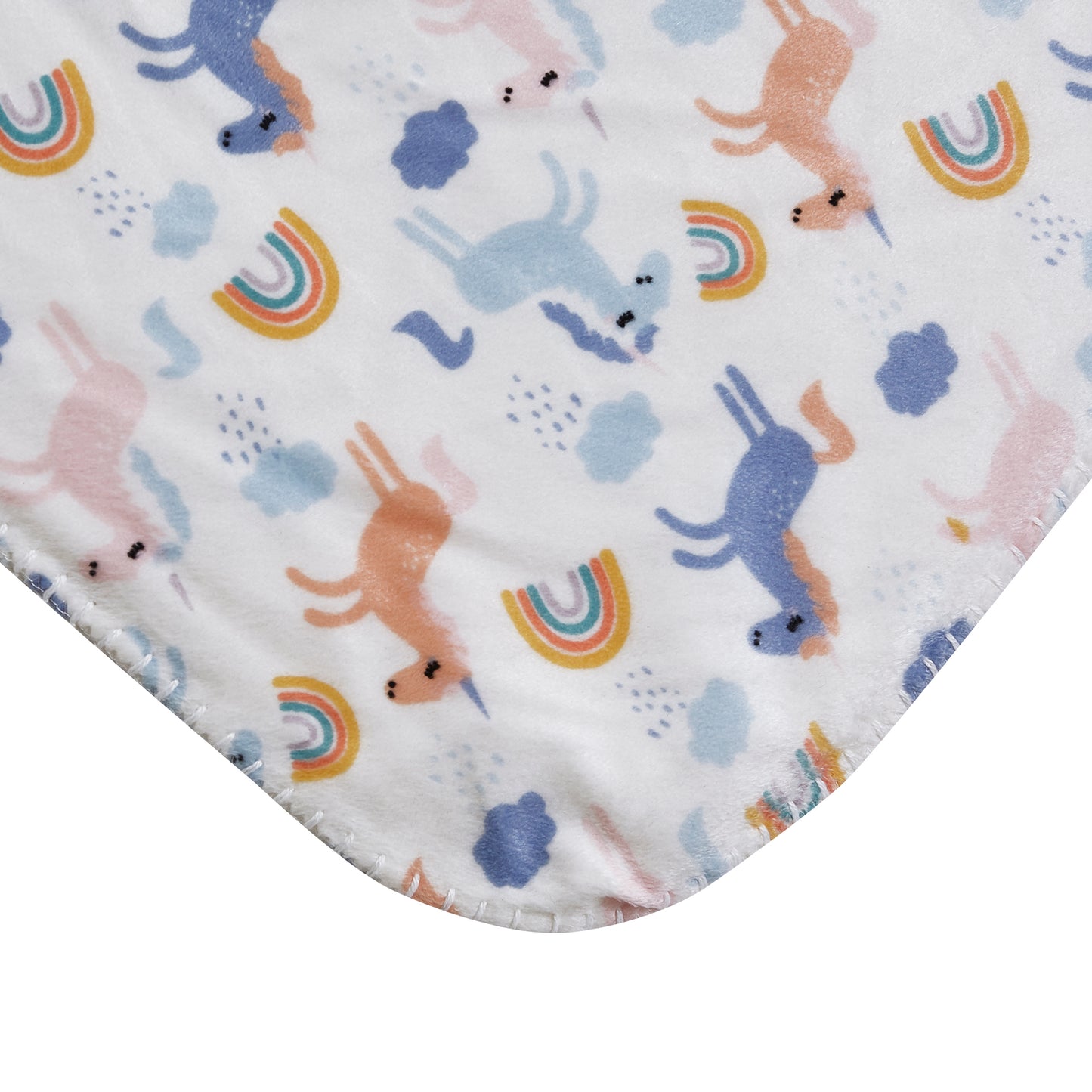Mon Lapin by Thesis Print Mink Baby Blanket - Unicorn