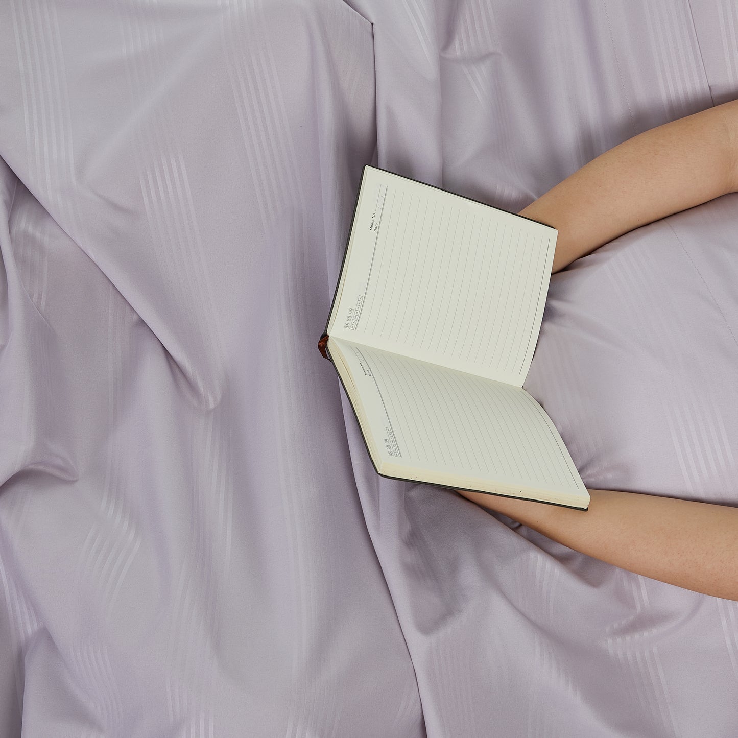 4-Piece Classic Stripe Border Sheet Set - Lilac