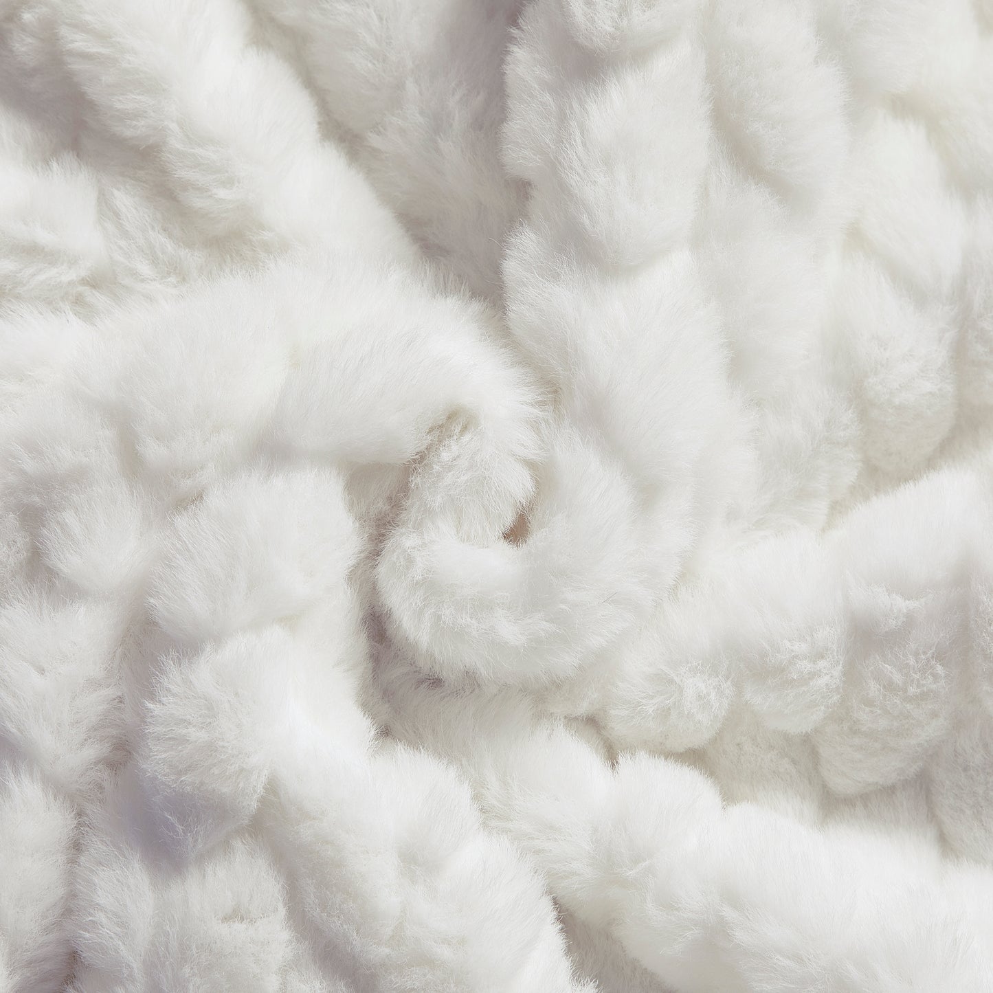 Etched Faux Fur Berber Throw - Ivory