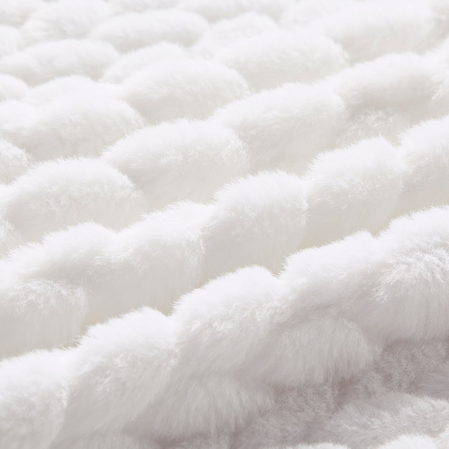 Etched Faux Fur Berber Throw - Ivory