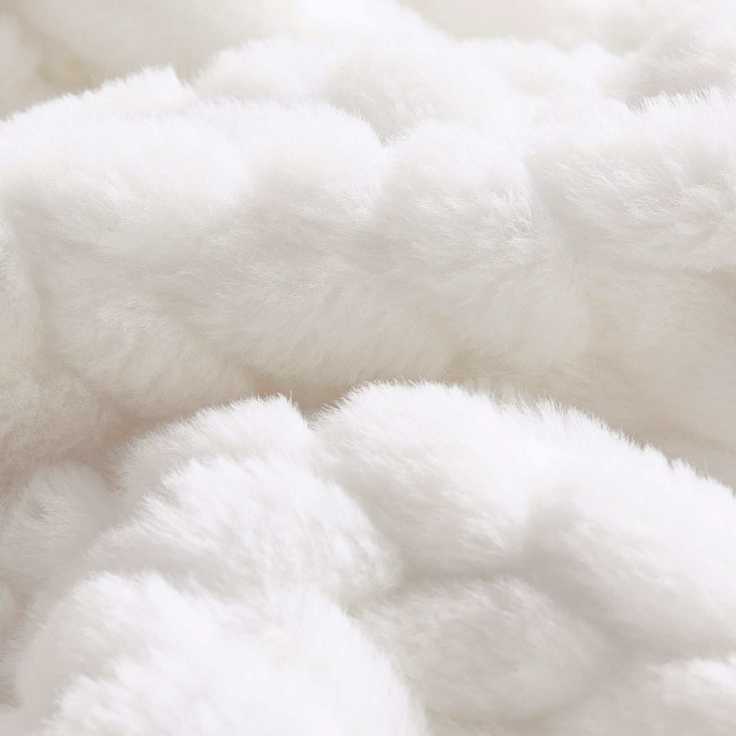 Etched Faux Fur Berber Throw - Ivory