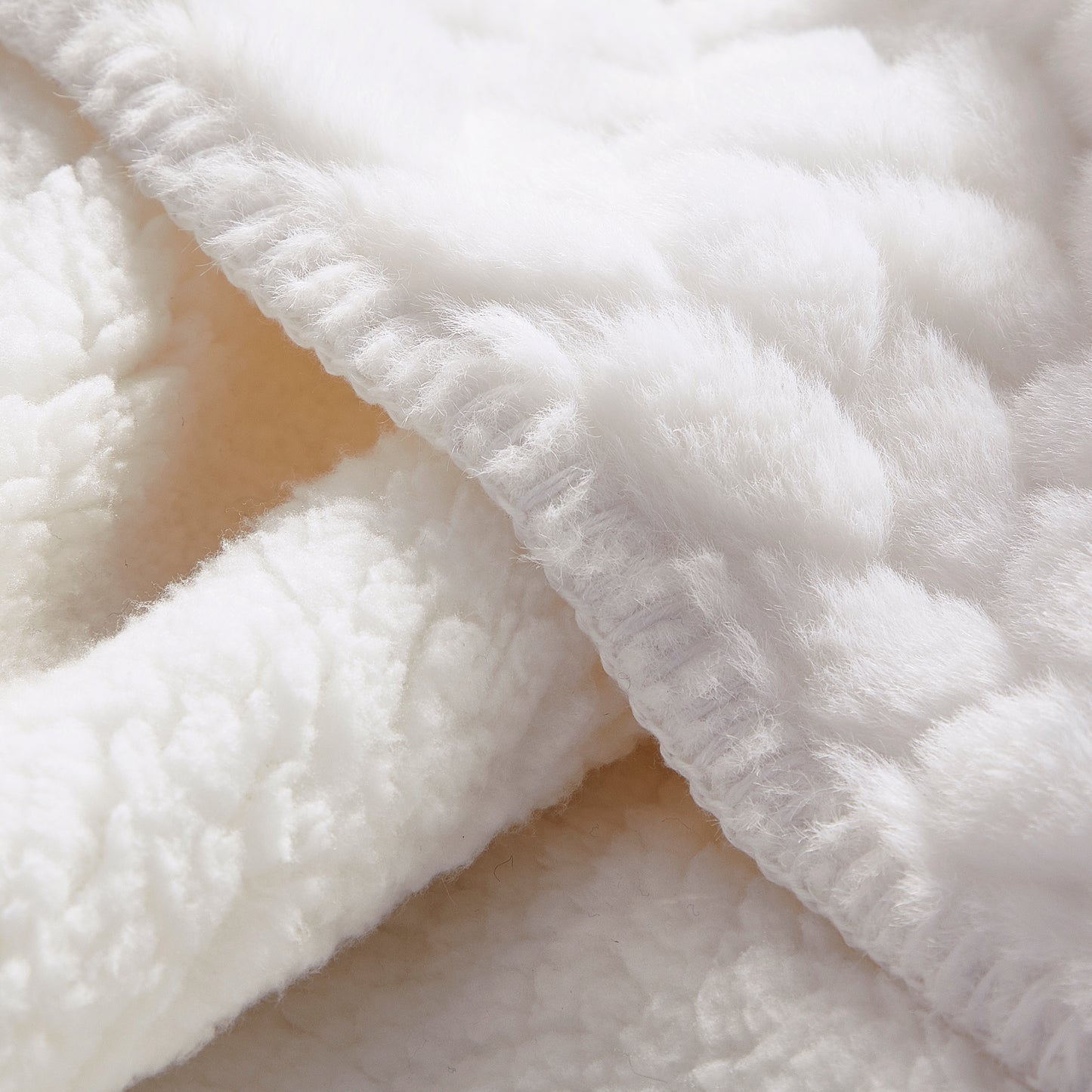 Etched Faux Fur Berber Throw - Ivory