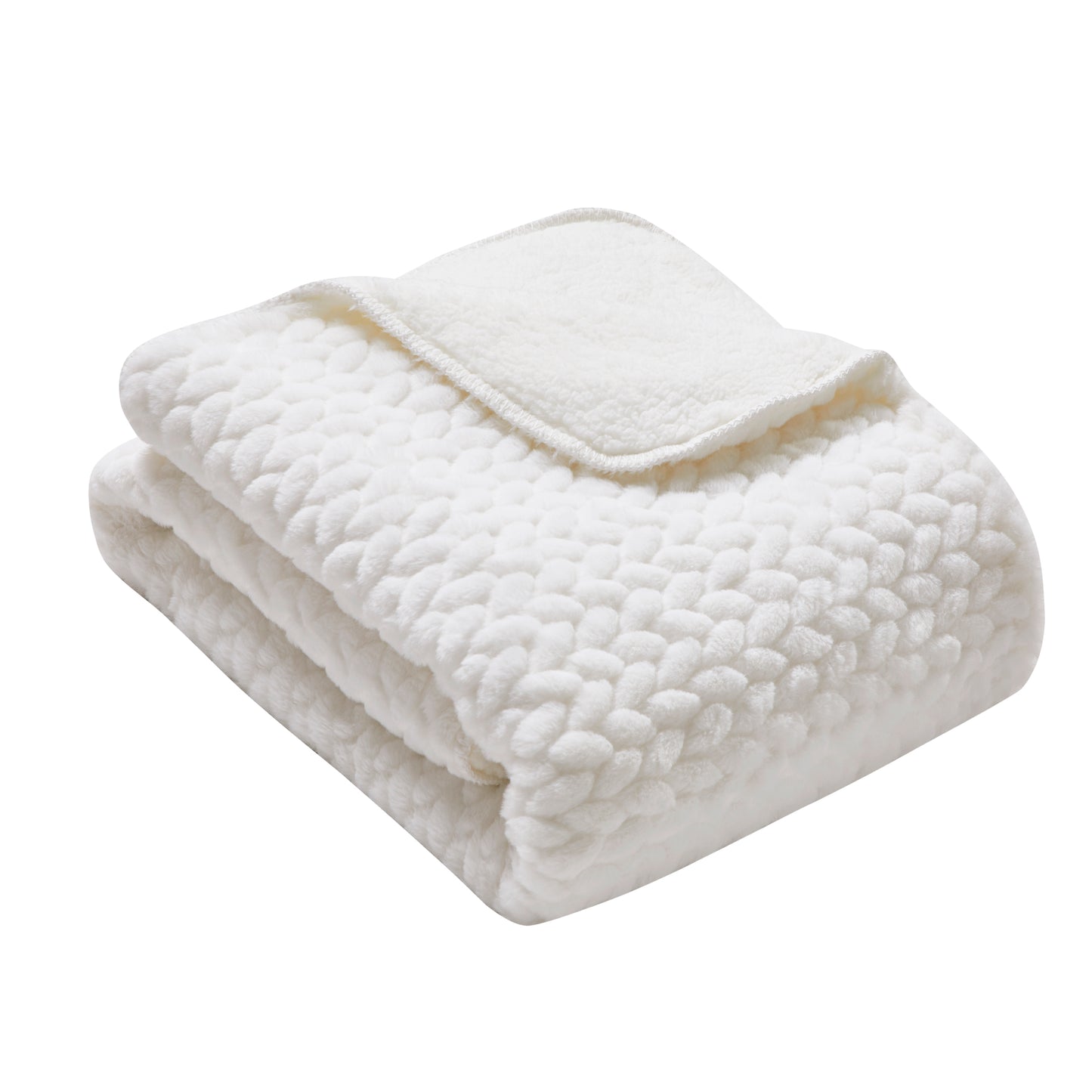 Etched Faux Fur Berber Throw - Ivory