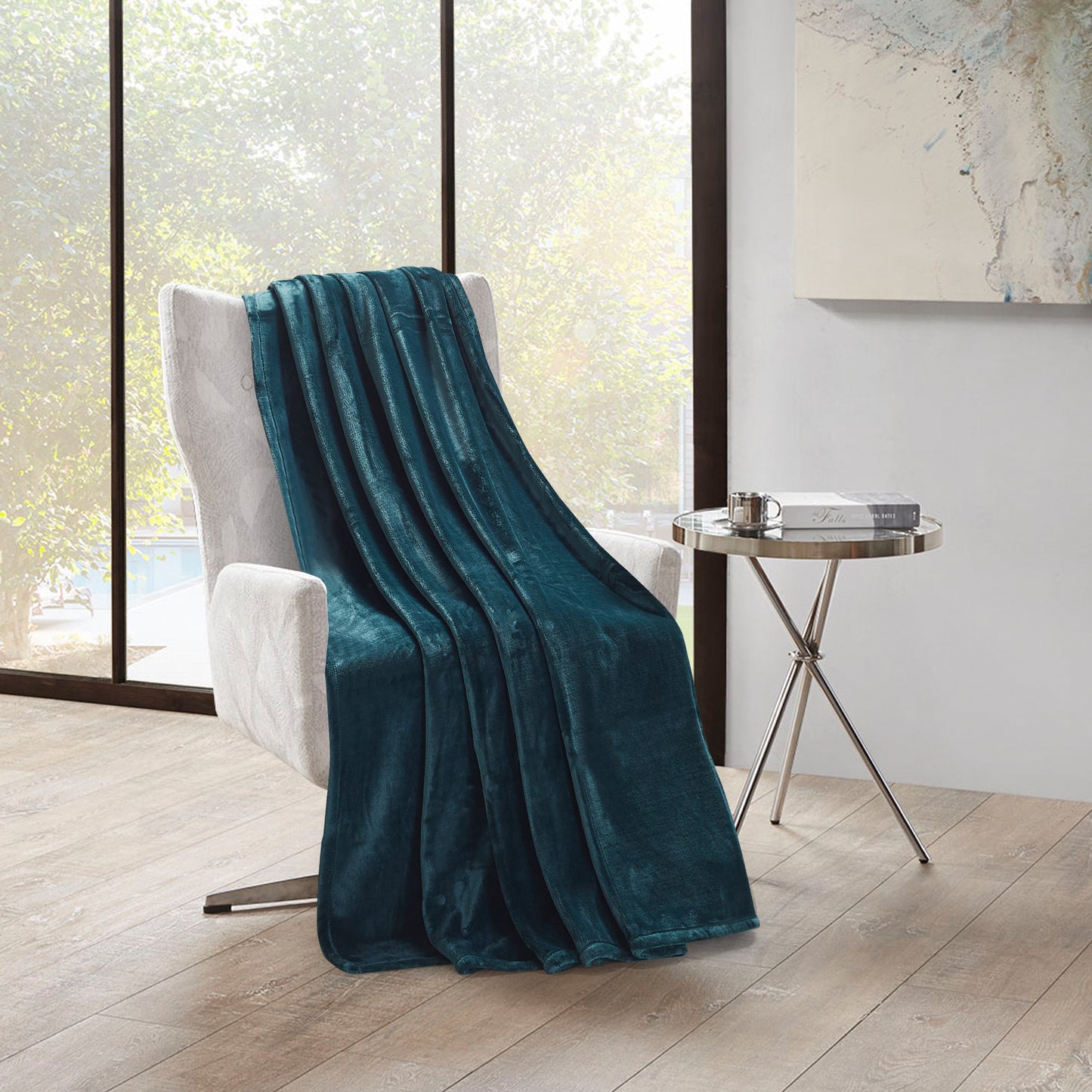 400 Series Solid Plush Blanket - Hunter Green