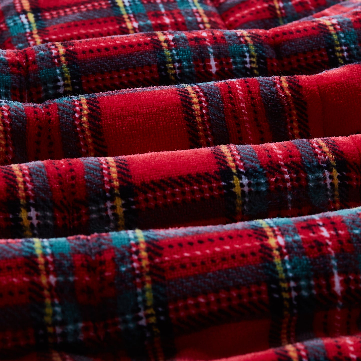 Weighted Blanket with Premium Glass Beads 10lbs - Plaid Red