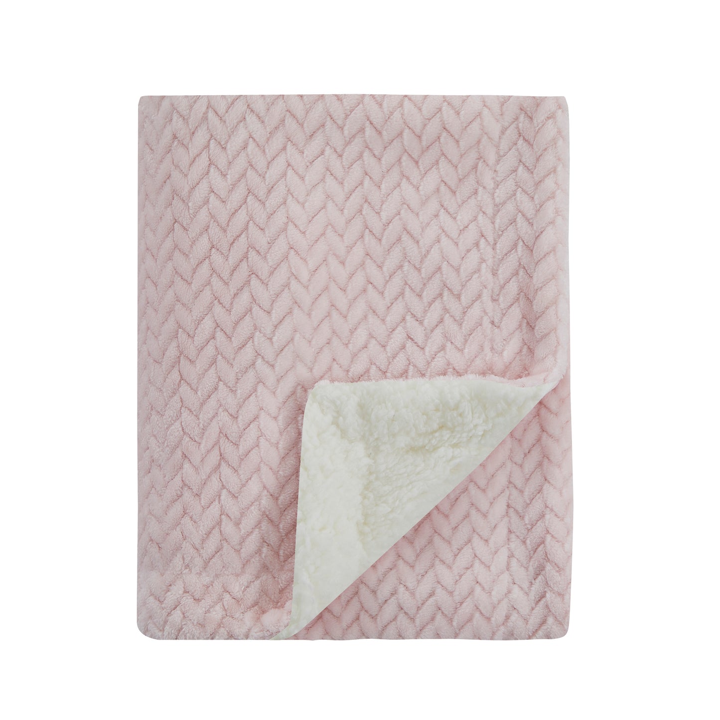 Mon Lapin by Thesis Textured Weave Embossed Baby Blanket - Rose