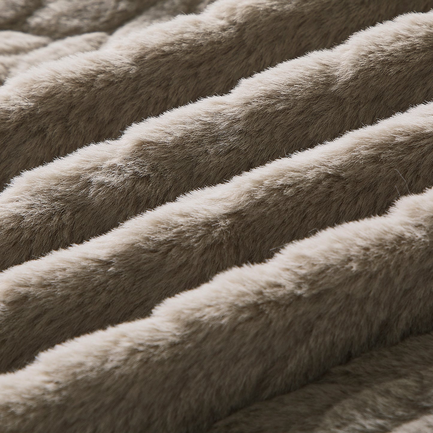Etched Faux Fur Berber Throw - Taupe
