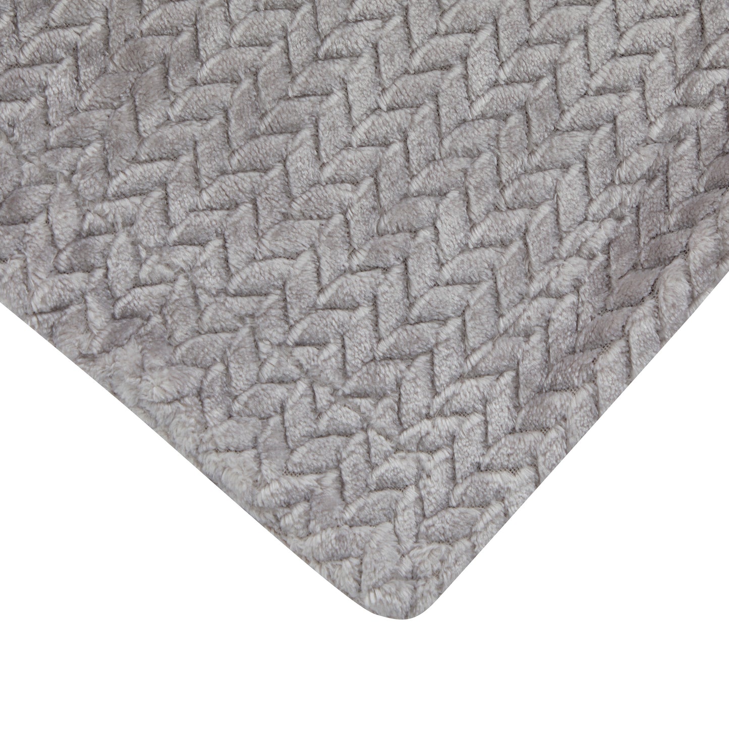 Mon Lapin by Thesis Textured Weave Embossed Baby Blanket - Silver