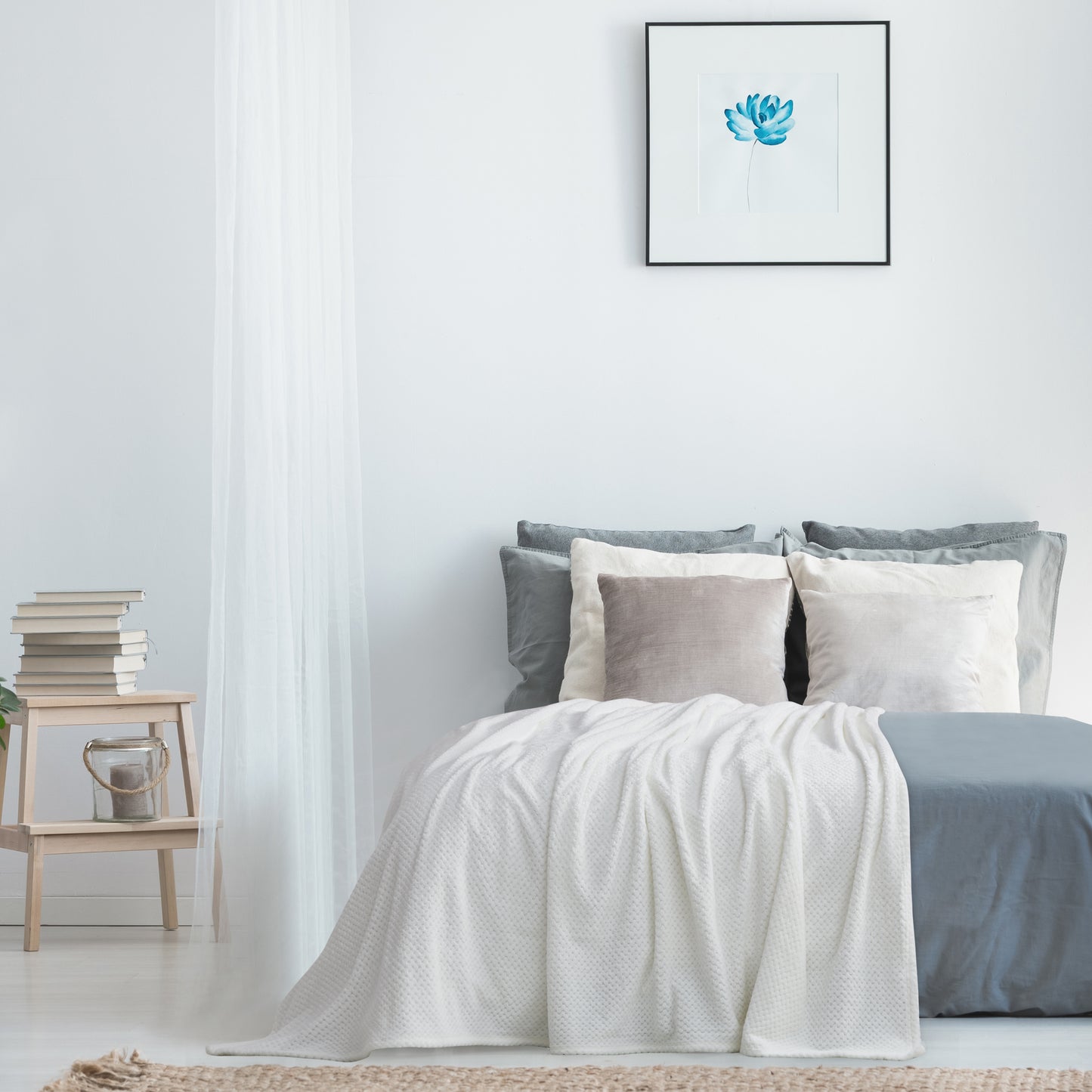 350 Series Classic Textured Blanket - White
