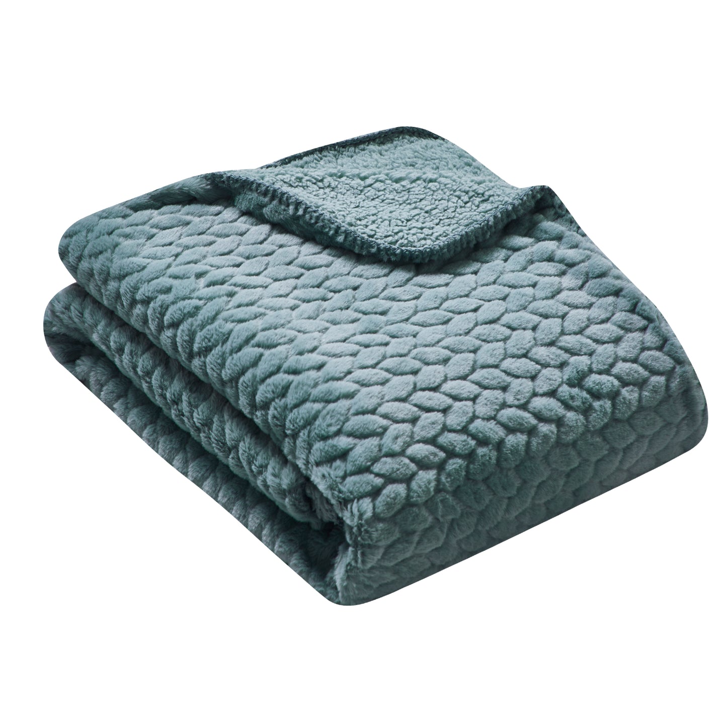 Etched Faux Fur Berber Throw - Silver Sage