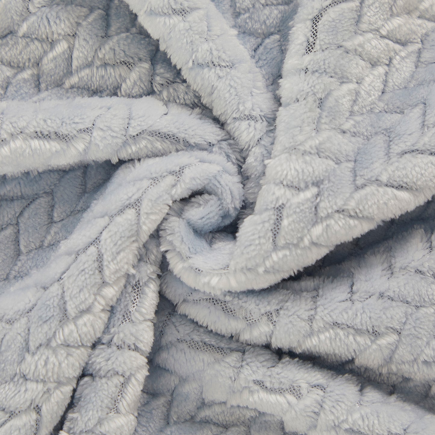 Mon Lapin by Thesis Textured Weave Embossed Baby Blanket - Powder