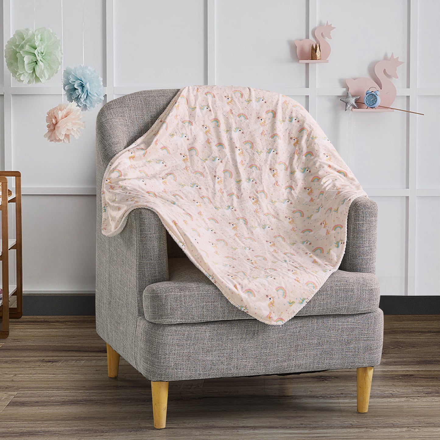 Mon Lapin by Thesis Print Mink Baby Blanket - Rainbow