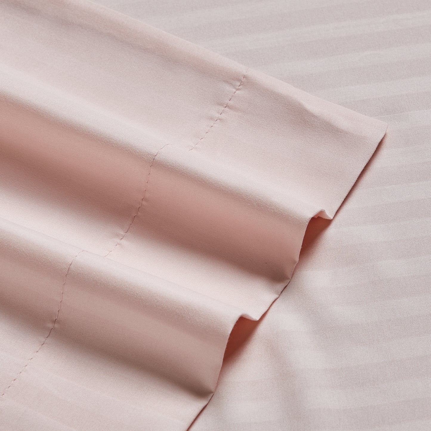 4-Piece Dobby Stripe Border Sheet Set - Wild Dove