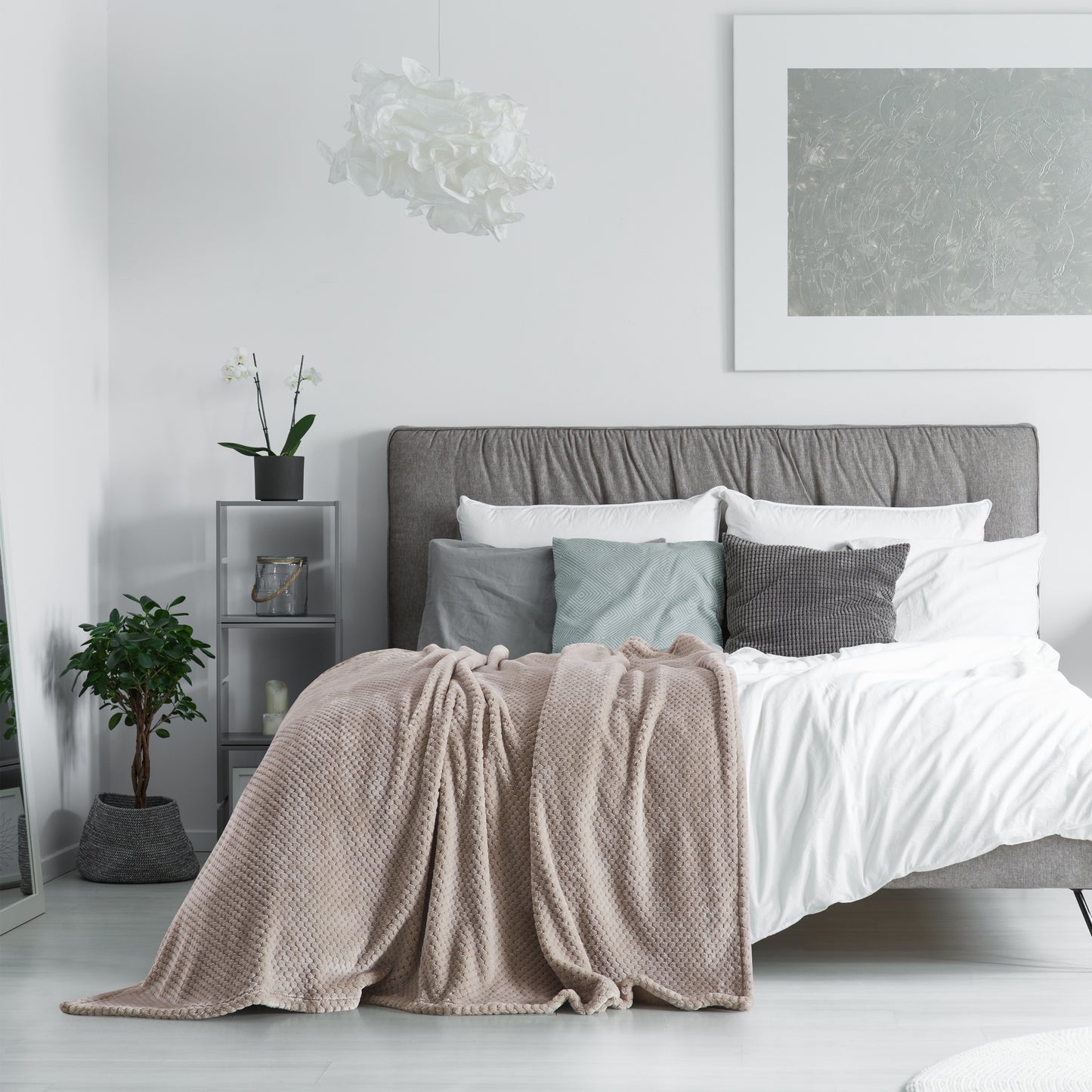 500 Series Classic Textured Oversized Throw - Stone