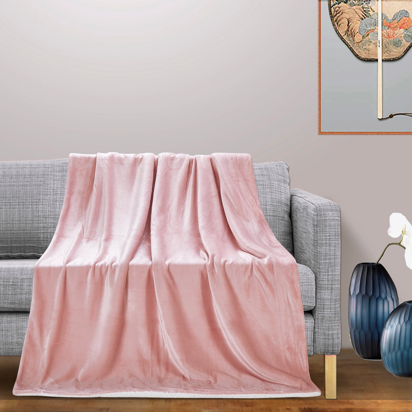 Classic Sherpa Throw - Blush