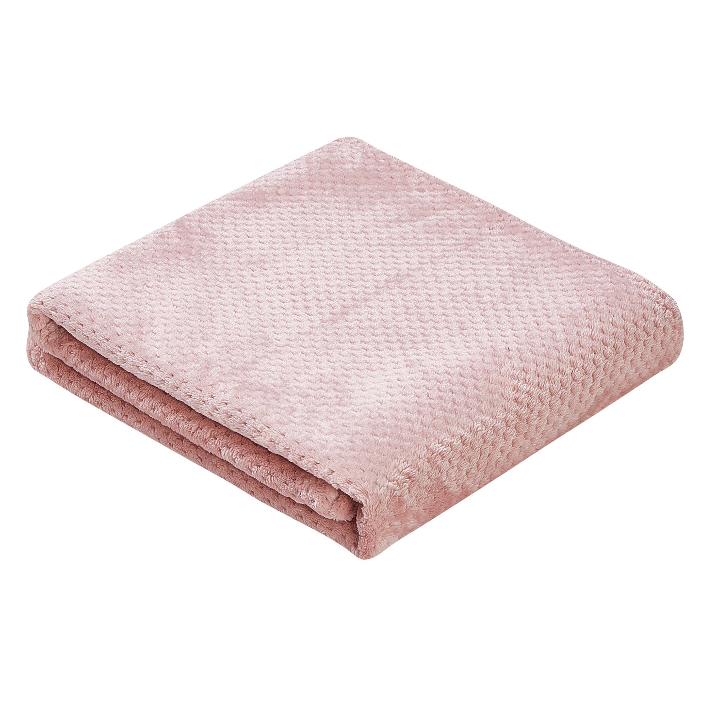 Classic Textured Fleece Throw - Blush