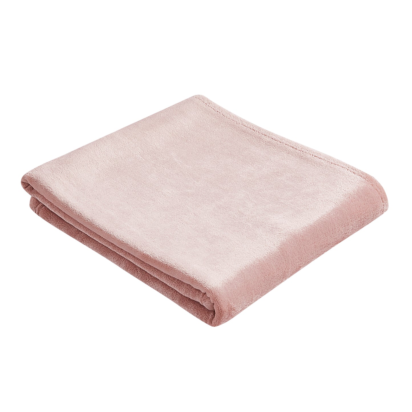 Classic Solid Fleece Throw - Blush