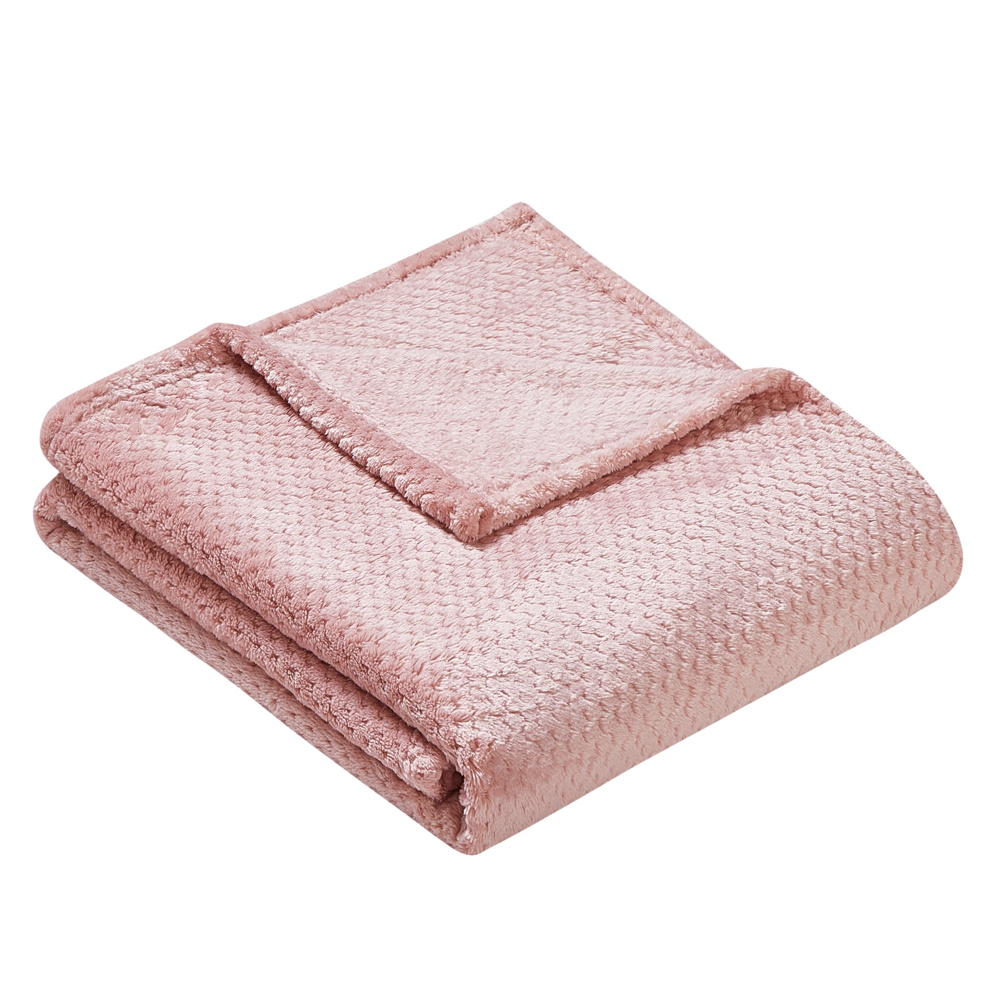 Classic Textured Fleece Throw - Blush