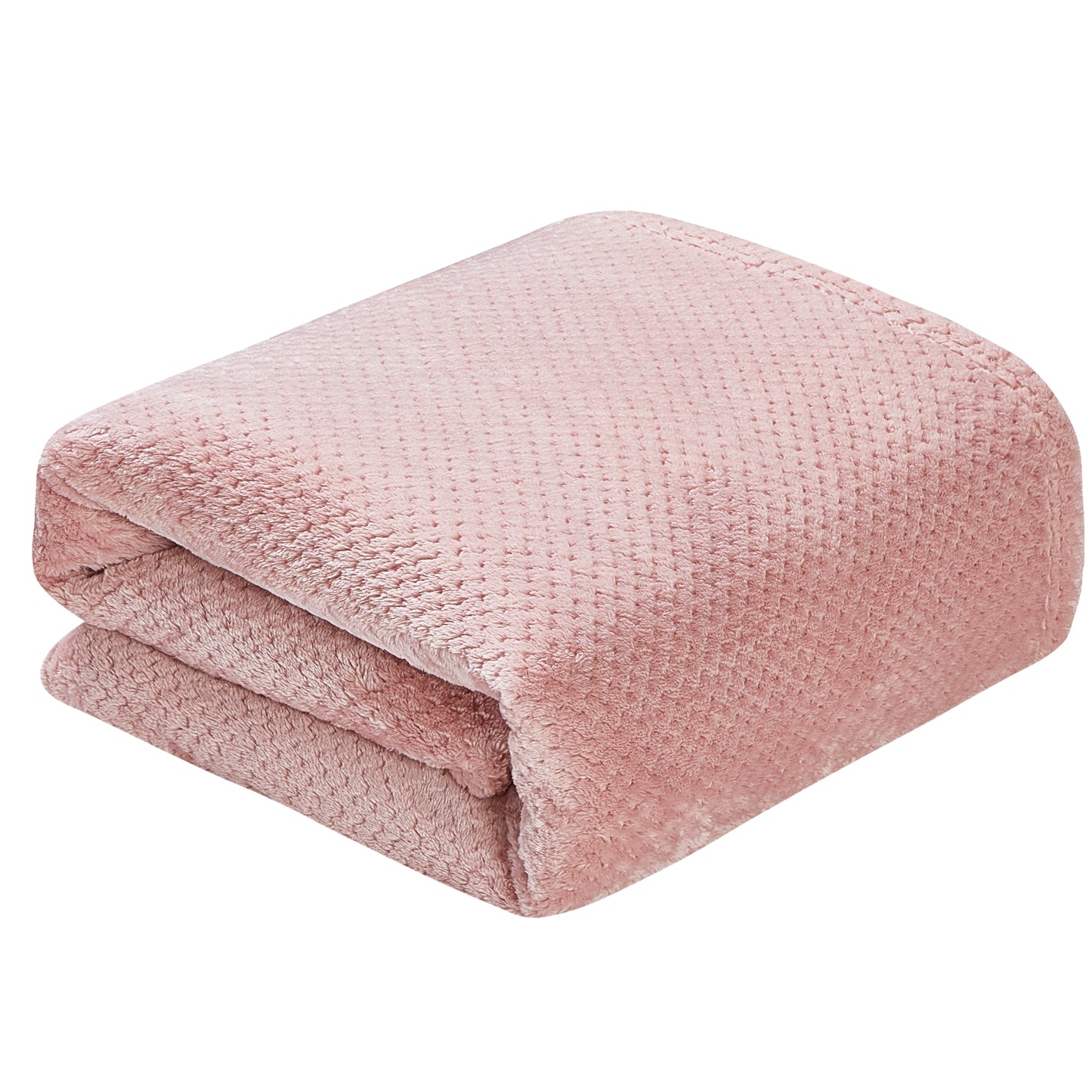 Classic Textured Fleece Blanket - Blush