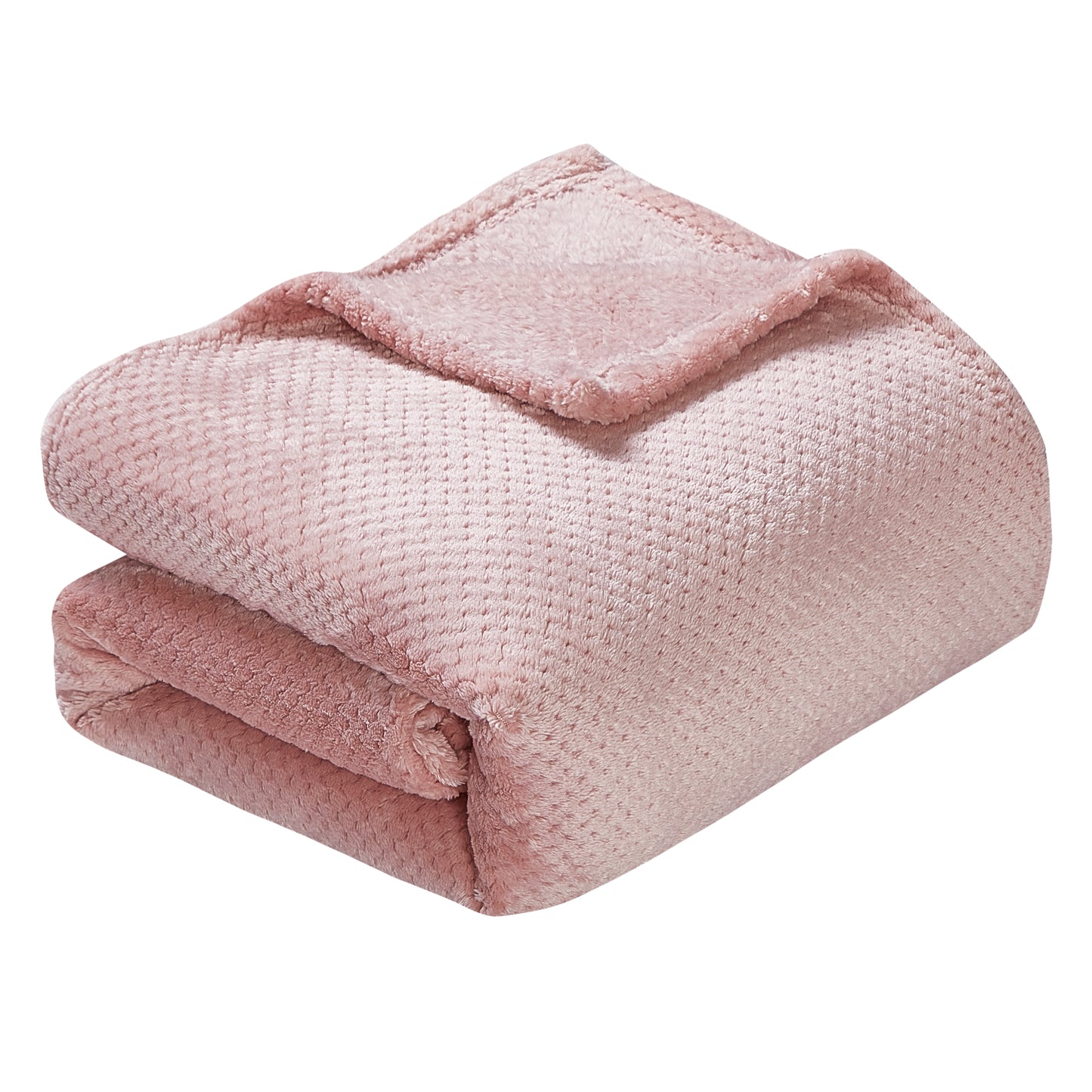 Classic Textured Fleece Blanket - Blush