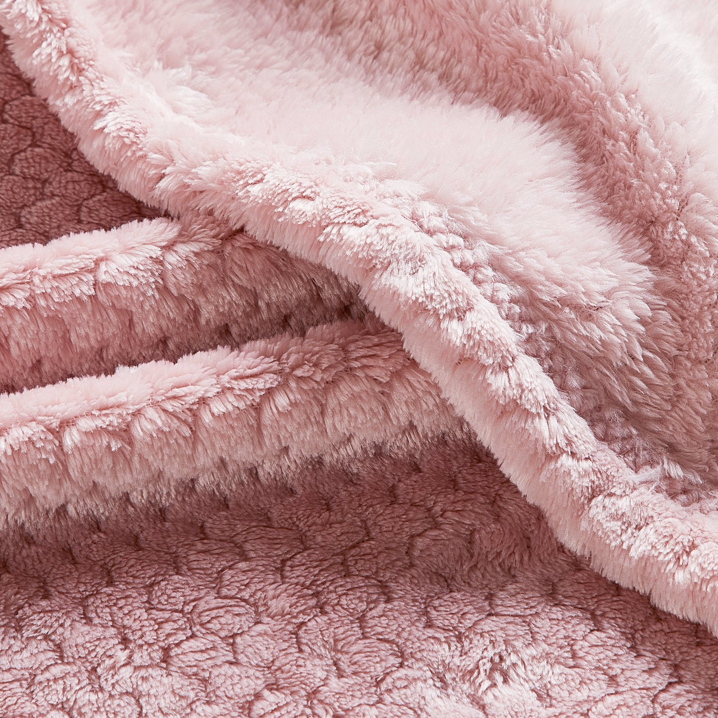 Classic Textured Fleece Throw - Blush