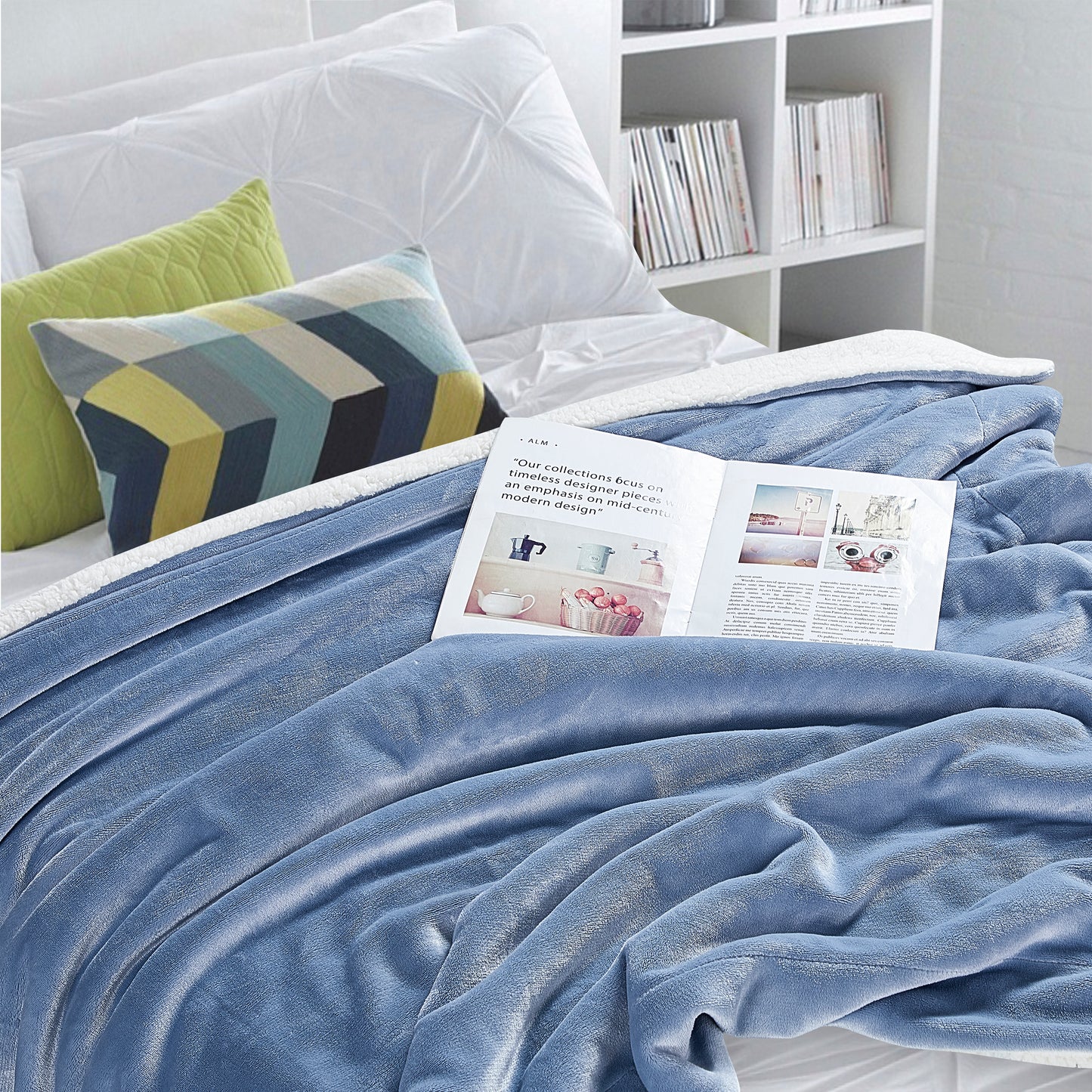 Classic Sherpa Throw - Chambray