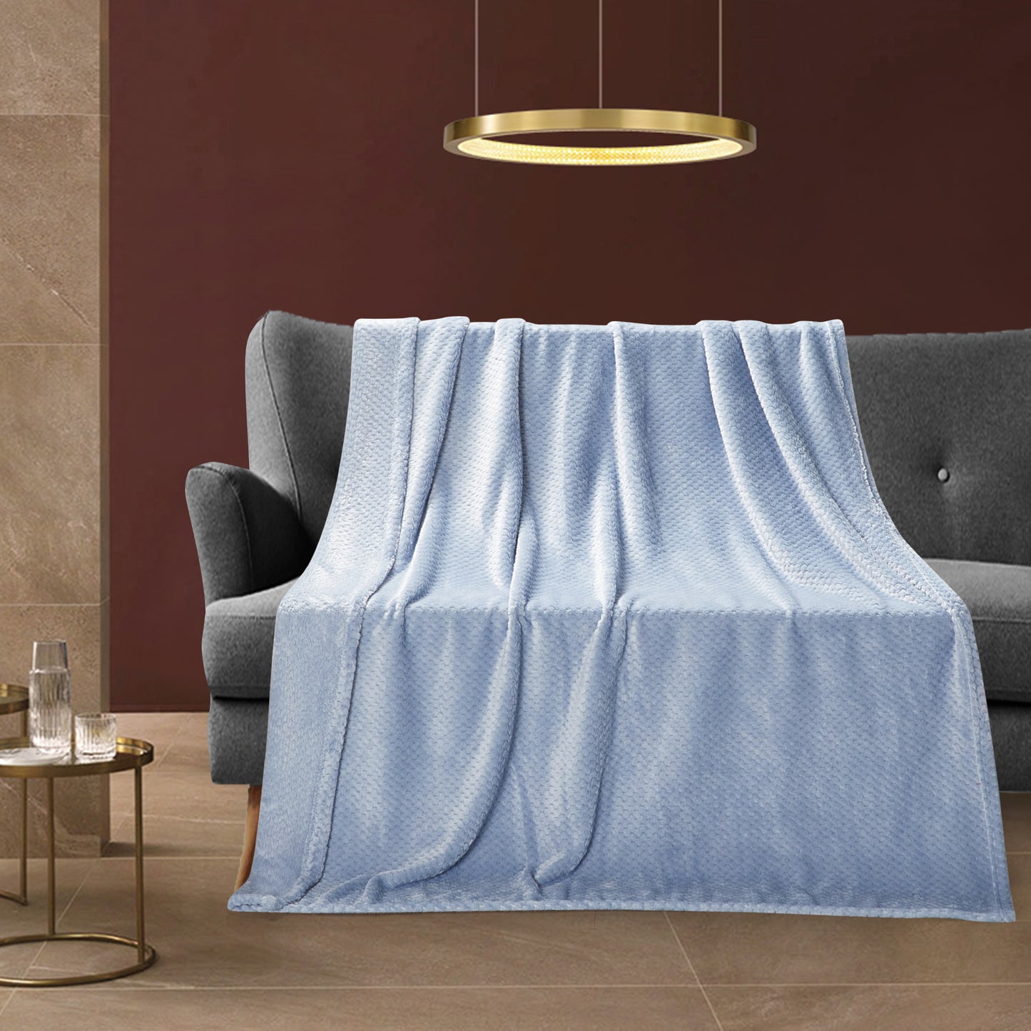Classic Textured Fleece Throw - Chambray
