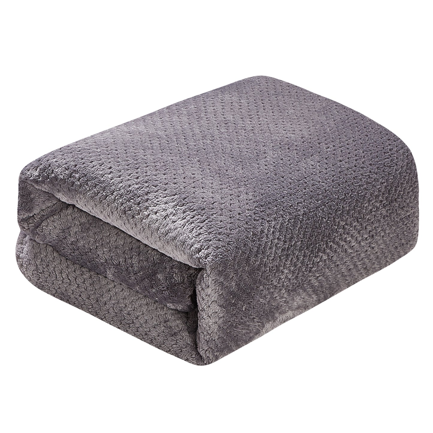 Classic Textured Fleece Blanket - Charcoal