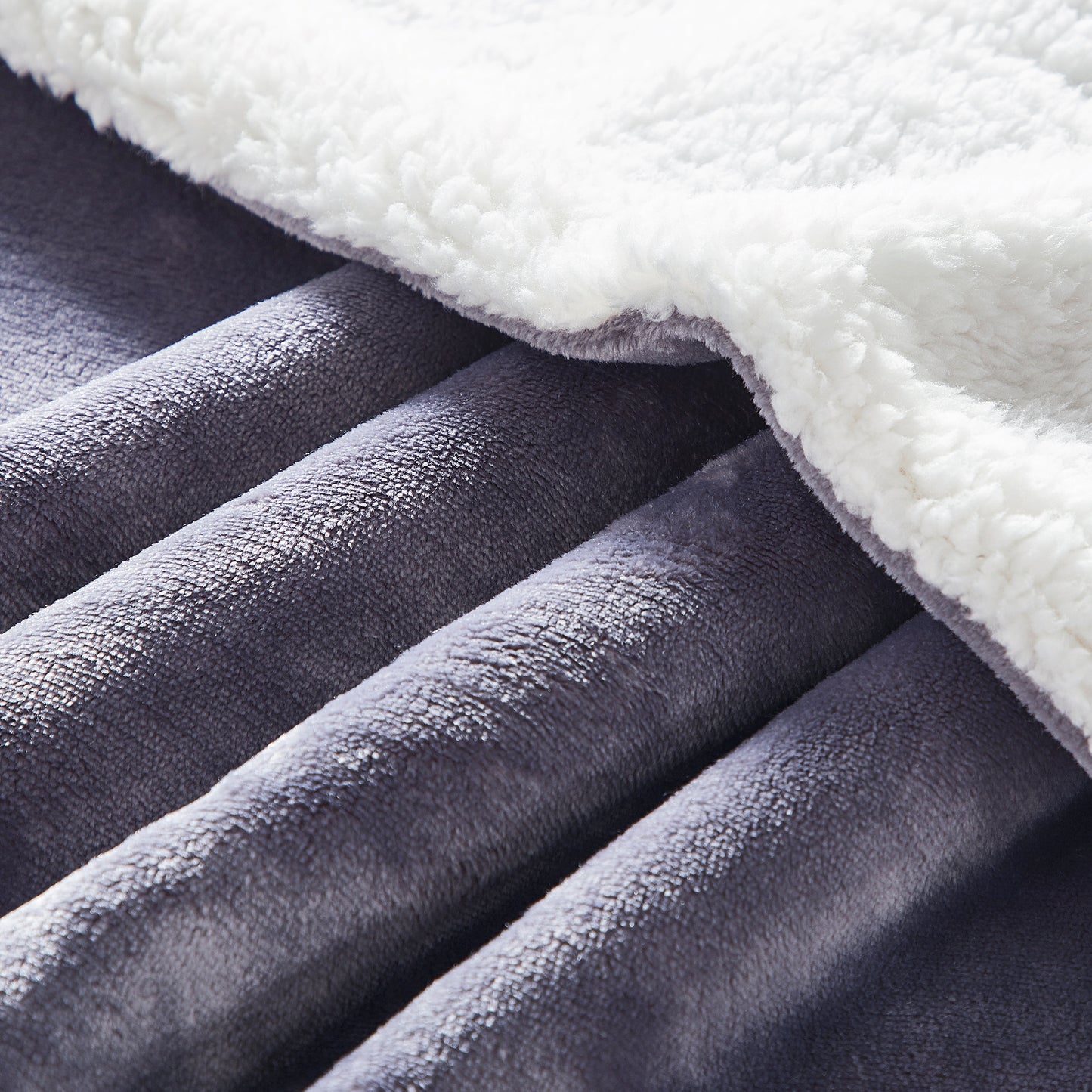 Classic Sherpa Throw - Charcoal