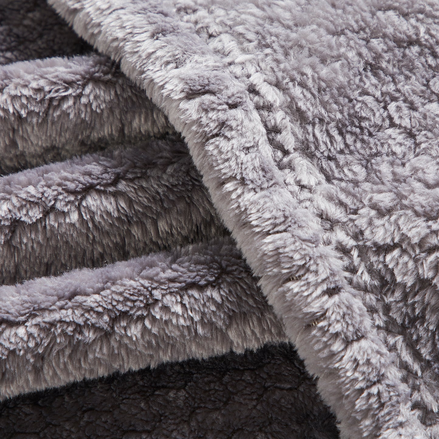 Classic Textured Fleece Blanket - Charcoal