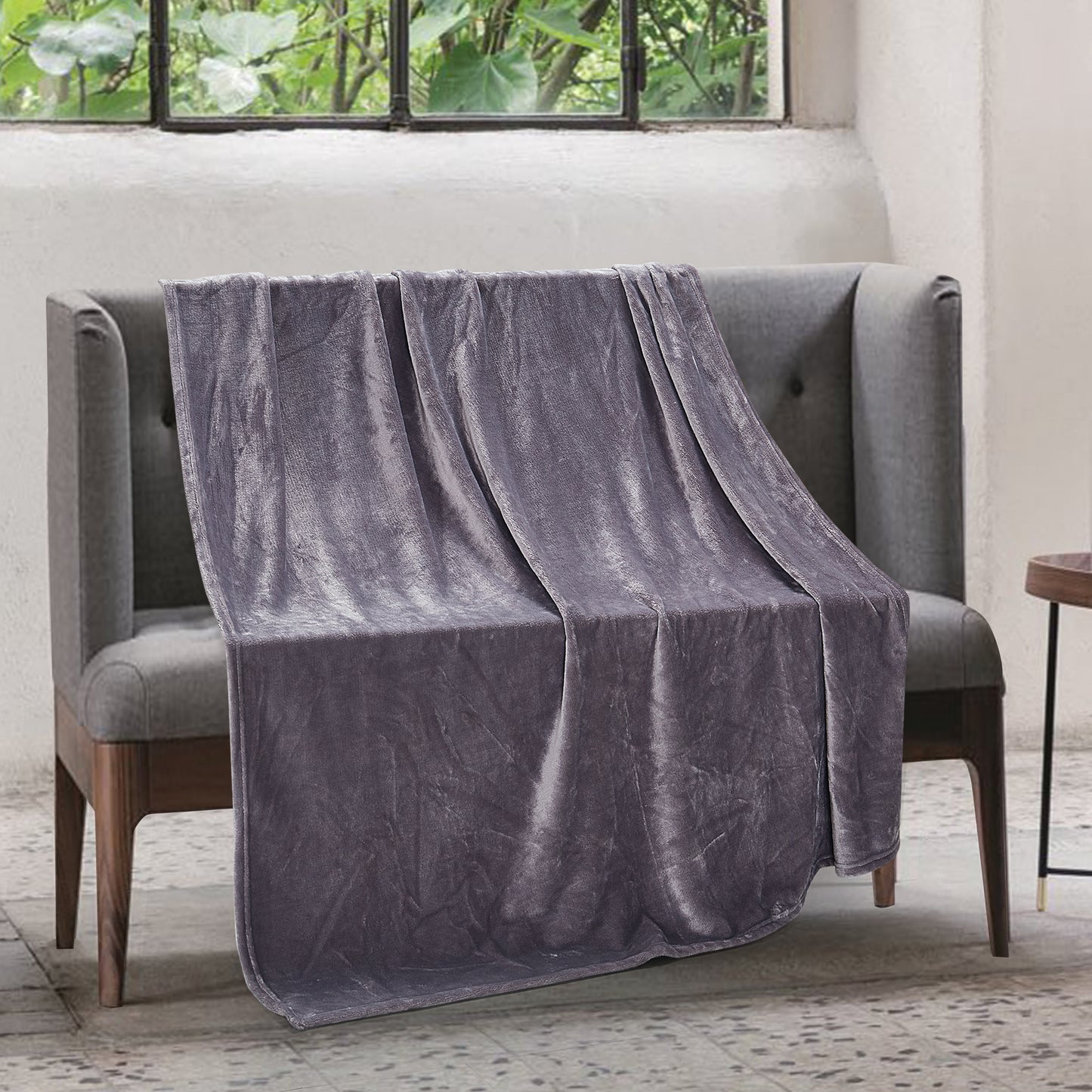 Classic Solid Fleece Blanket - Charcoal