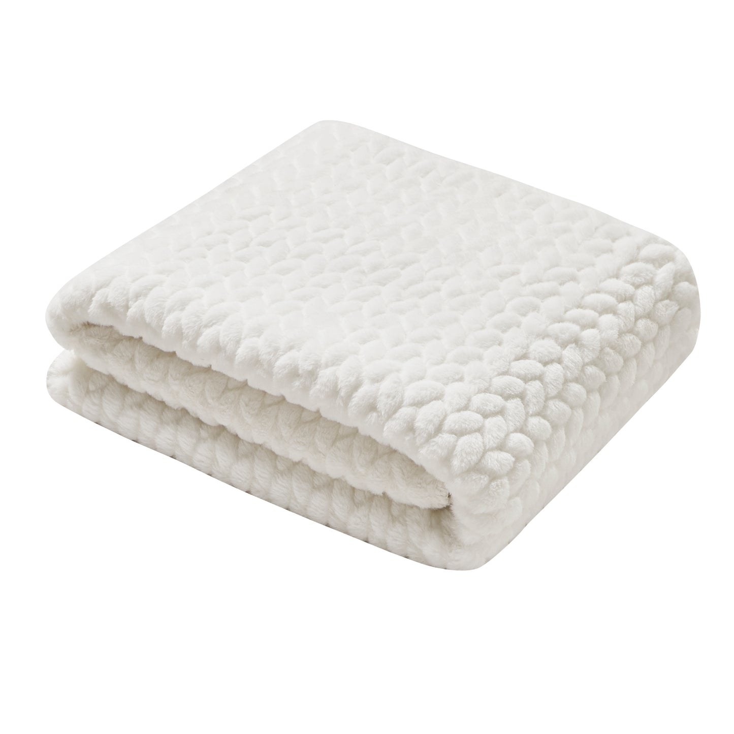 Etched Faux Fur Berber Throw - Ivory
