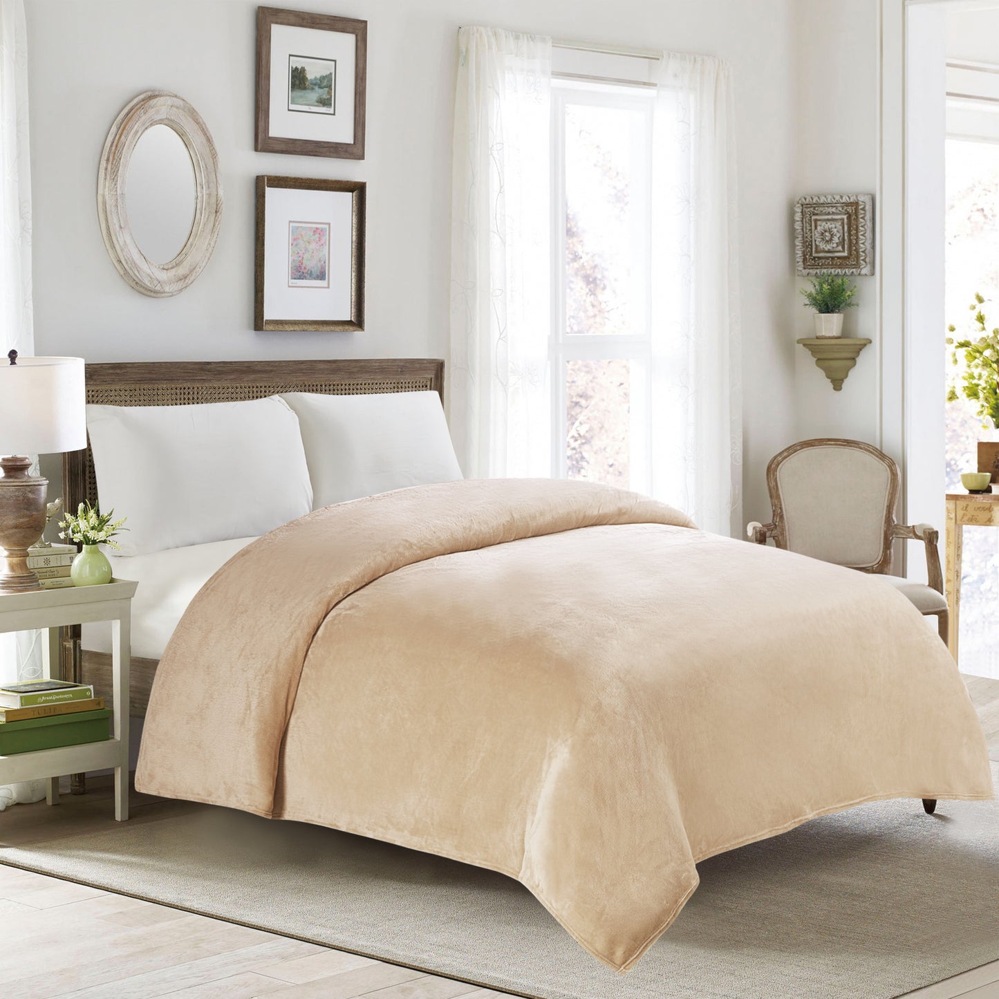 Classic Solid Fleece Blanket - Linen